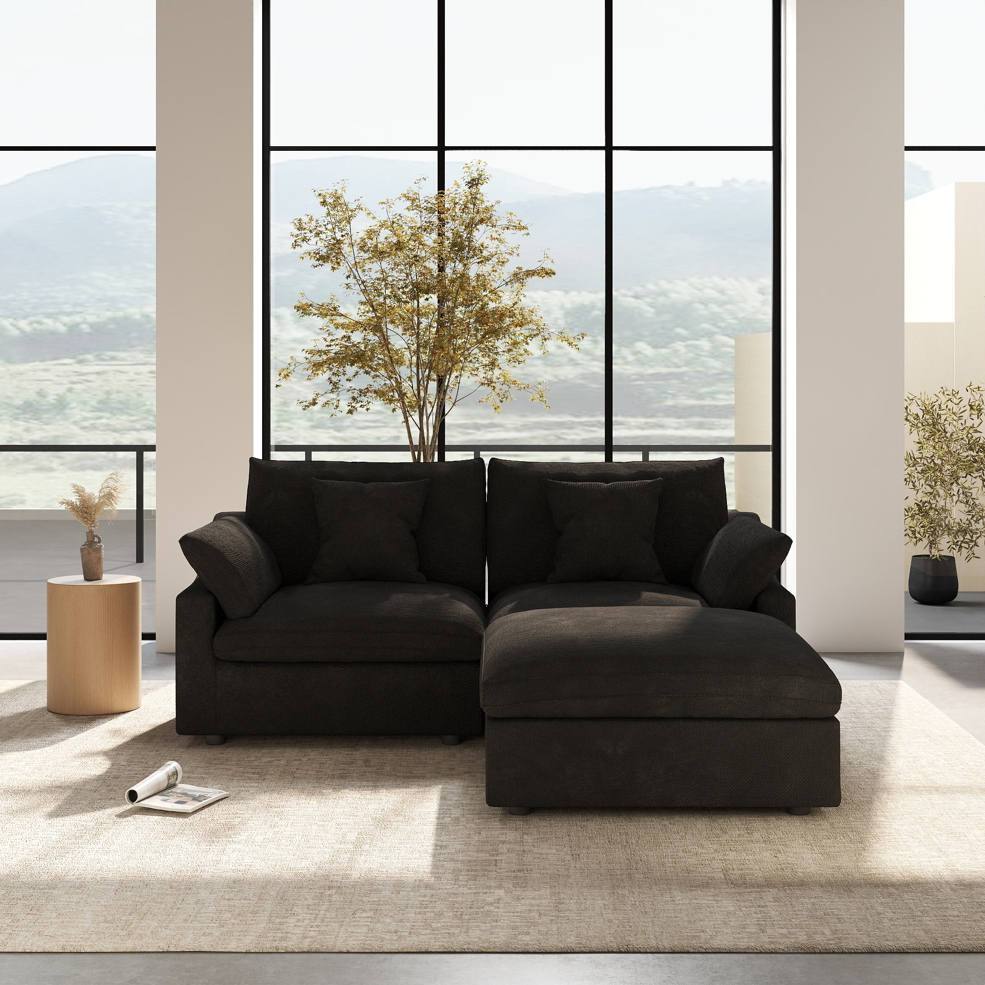 BuotiqHom DH-S2+1-140BK Sofas-Loveseats - View #2