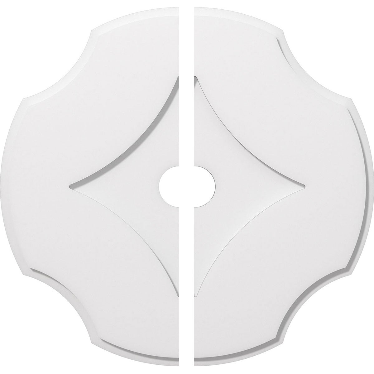 Ekena Millwork CMP26PL2-03000 Percival 26-in W x 26-in L Contemporary White PVC Split Ceiling Medallion