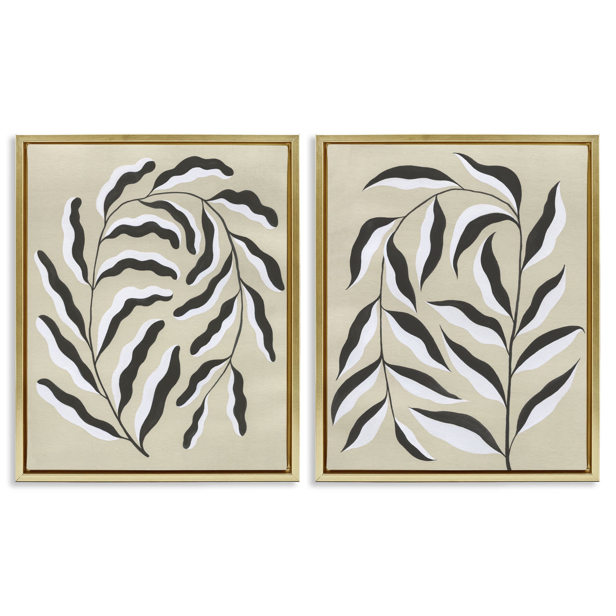 Stupell Industries B2-773-FFG-2PC-24X30 Midcentury Mod Botanicals 2pc Floating Frame Set design by Grace Popp