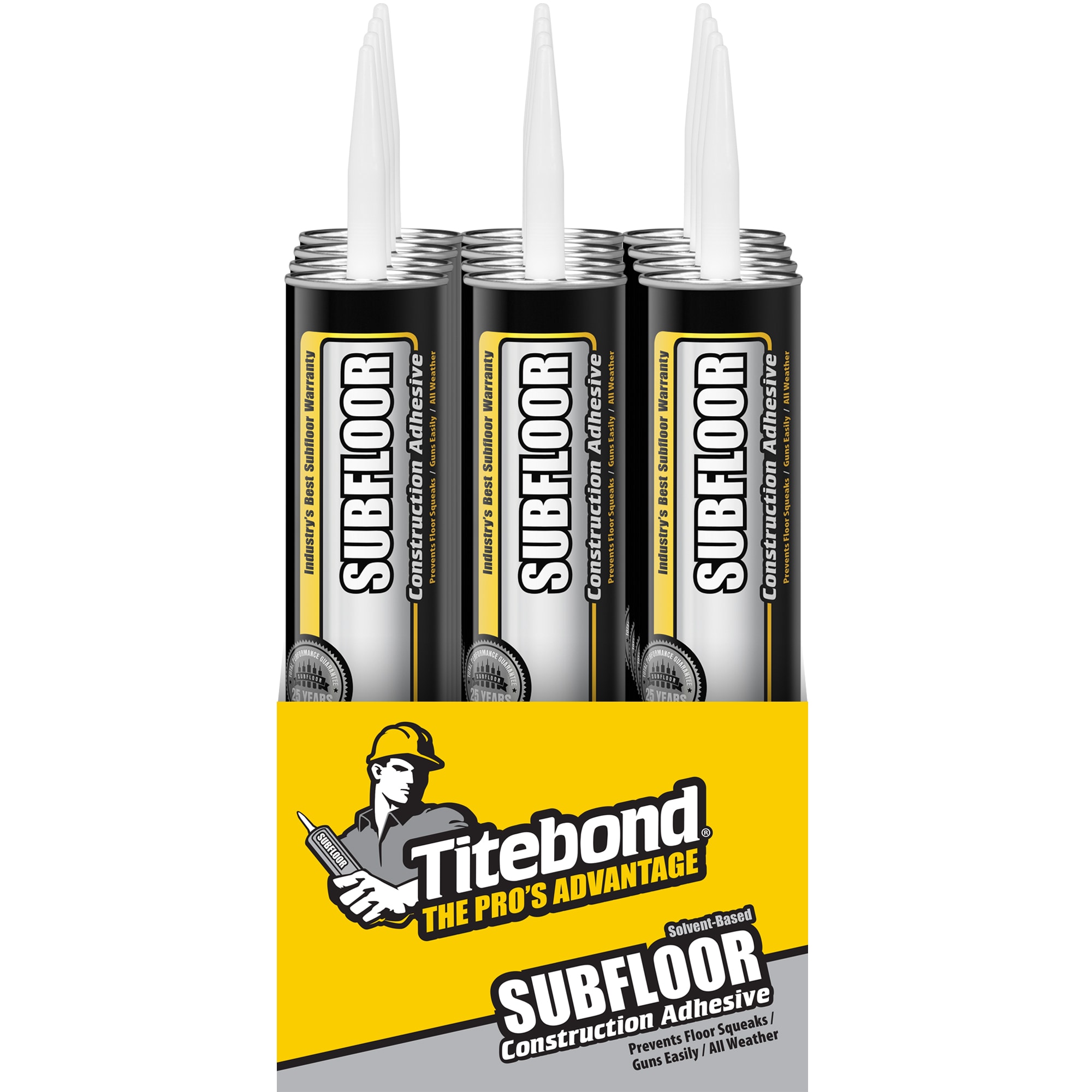 Titebond 5492CP Solvent-Based Subfloor Polymer-based Brown Subfloor Interior Construction Adhesive ( 28-fl oz ) 12 -Pack