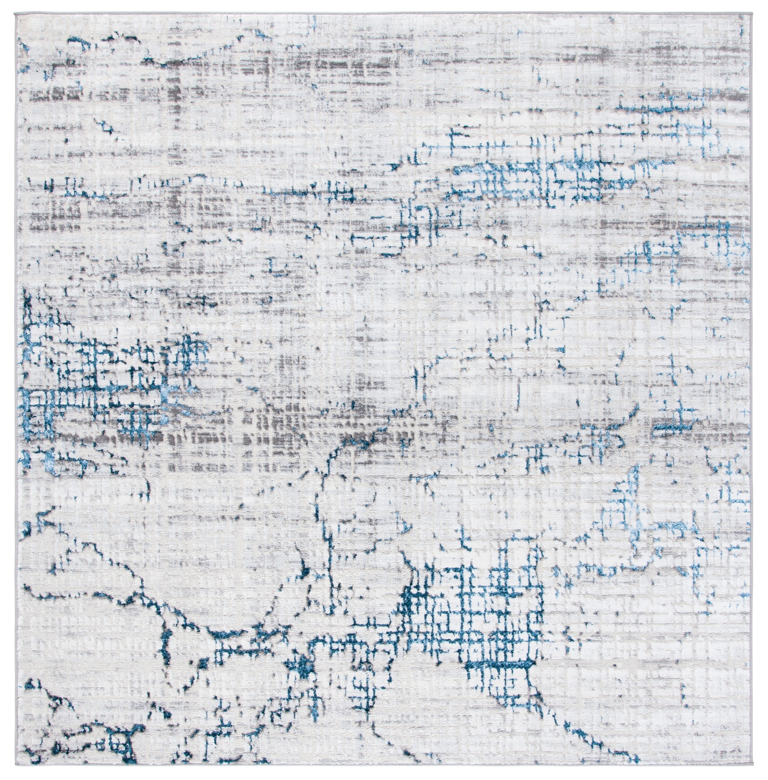 Safavieh ALA248G-7SQ Amelia Levia 7 x 7 (ft) Loomed Synthetic Gray/Blue Square Indoor Distressed/Overdyed Bohemian/Eclectic Area rug