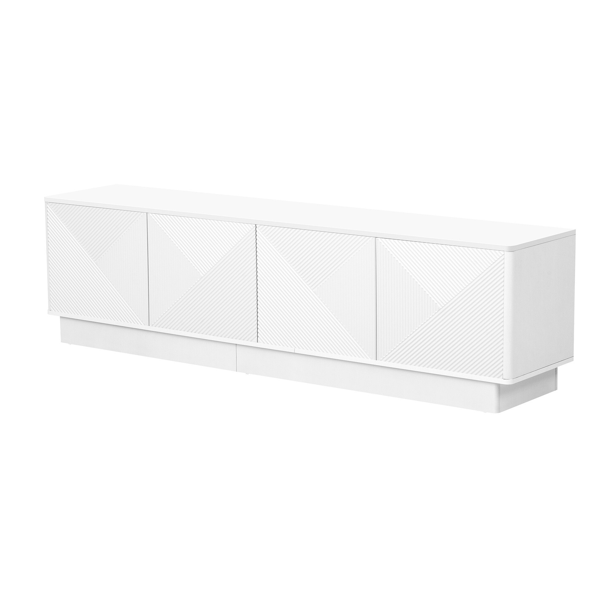Horizons Prime 75 inch White Particle Board and MDF TV Stand with Wave ...