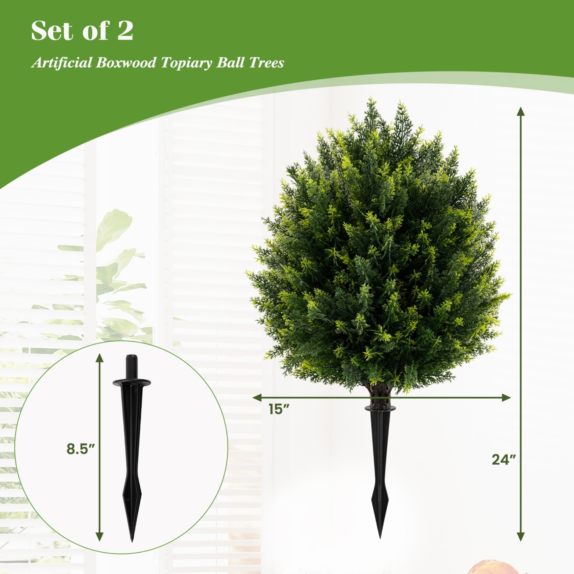 Poinic CWZH10360GN-2 Artificial-Plants-Trees - View #2