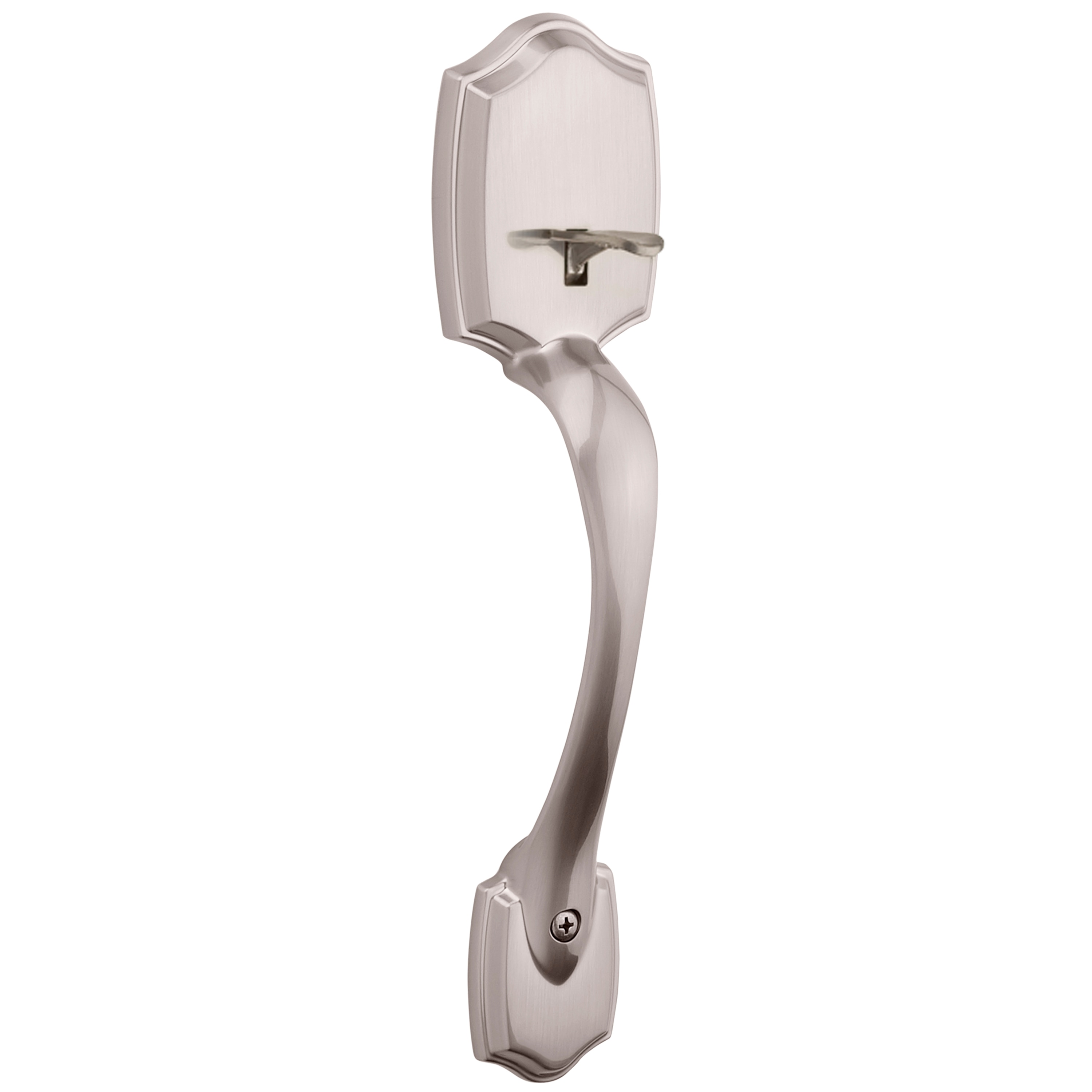 Kwikset 898BW 15 RCAL RCS BP Series Belleview Satin Nickel Entry Door Exterior Handle with