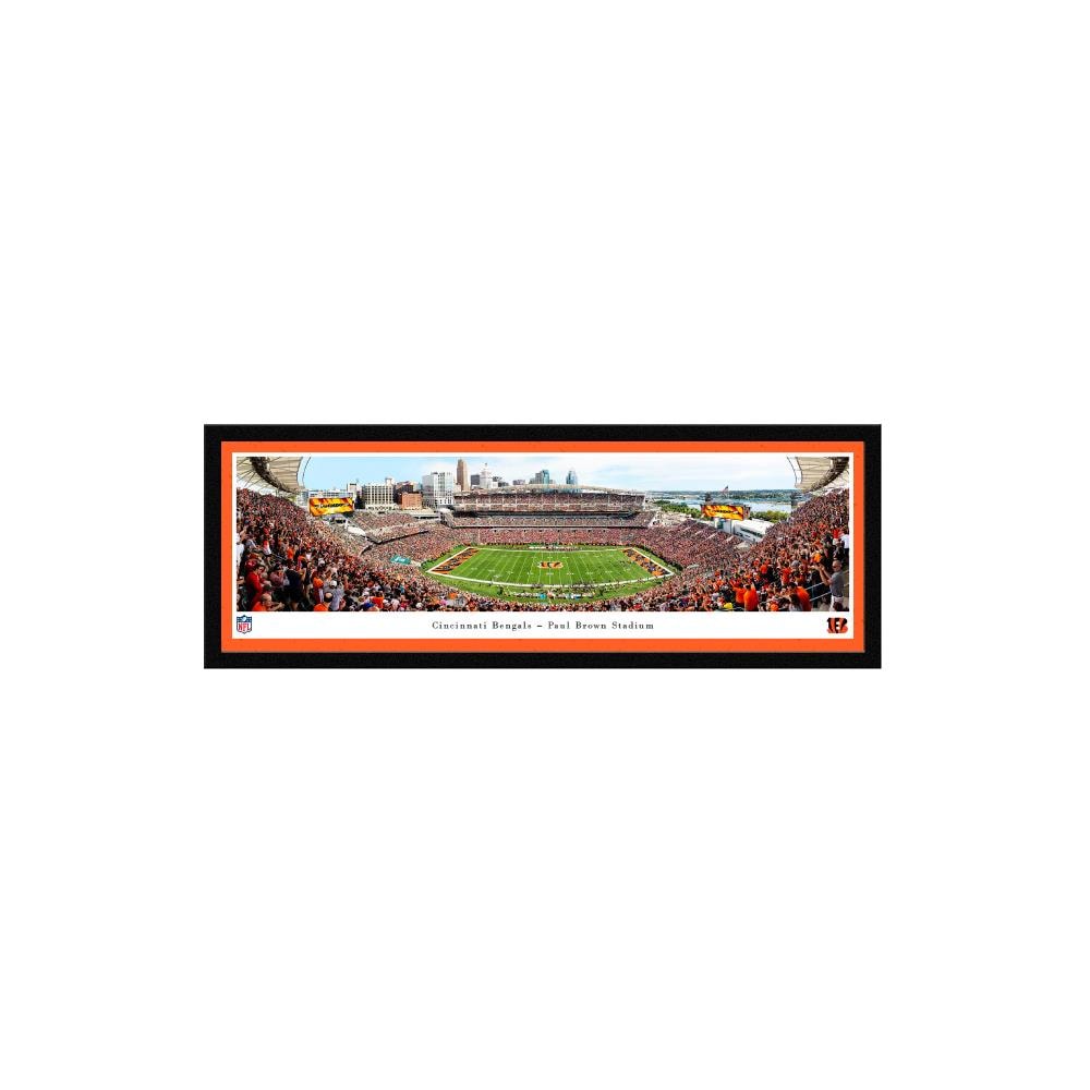 Cincinnati Bengals Night Football - 40.25x13.75-inch Standard Framed Print by Blakeway Panoramas