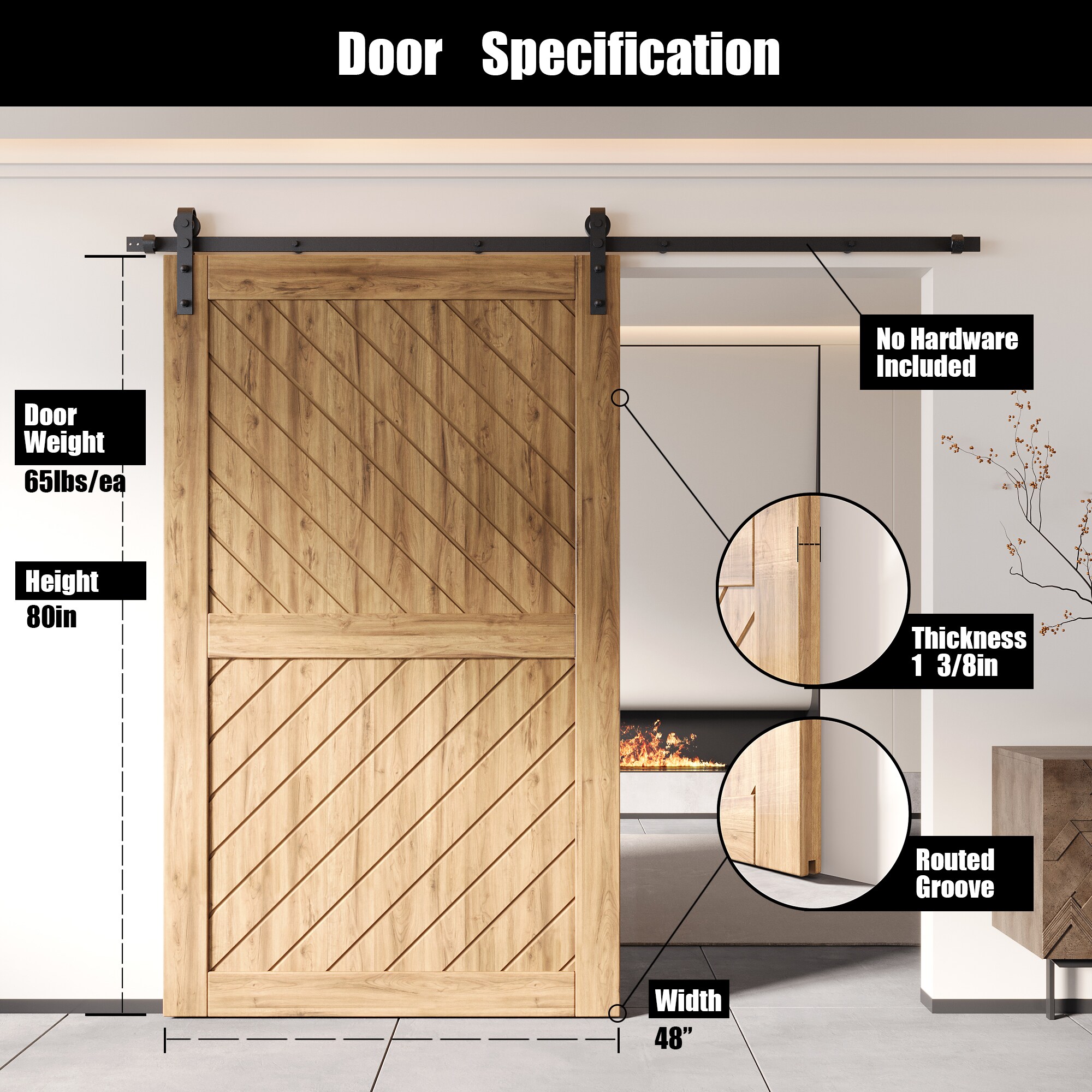 HOMACER XT4-4880 Barn-Doors - View #2