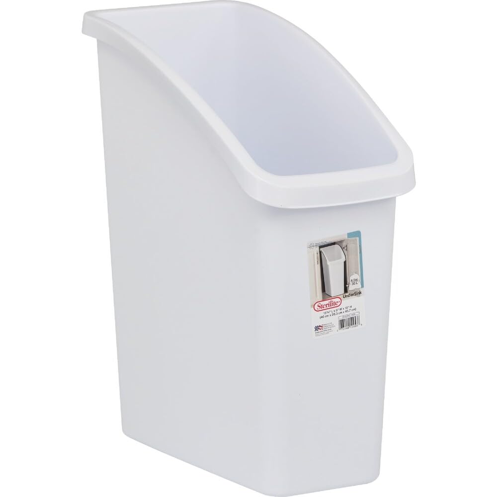 Sterilite  10038006 Under Sink Wastebasket White