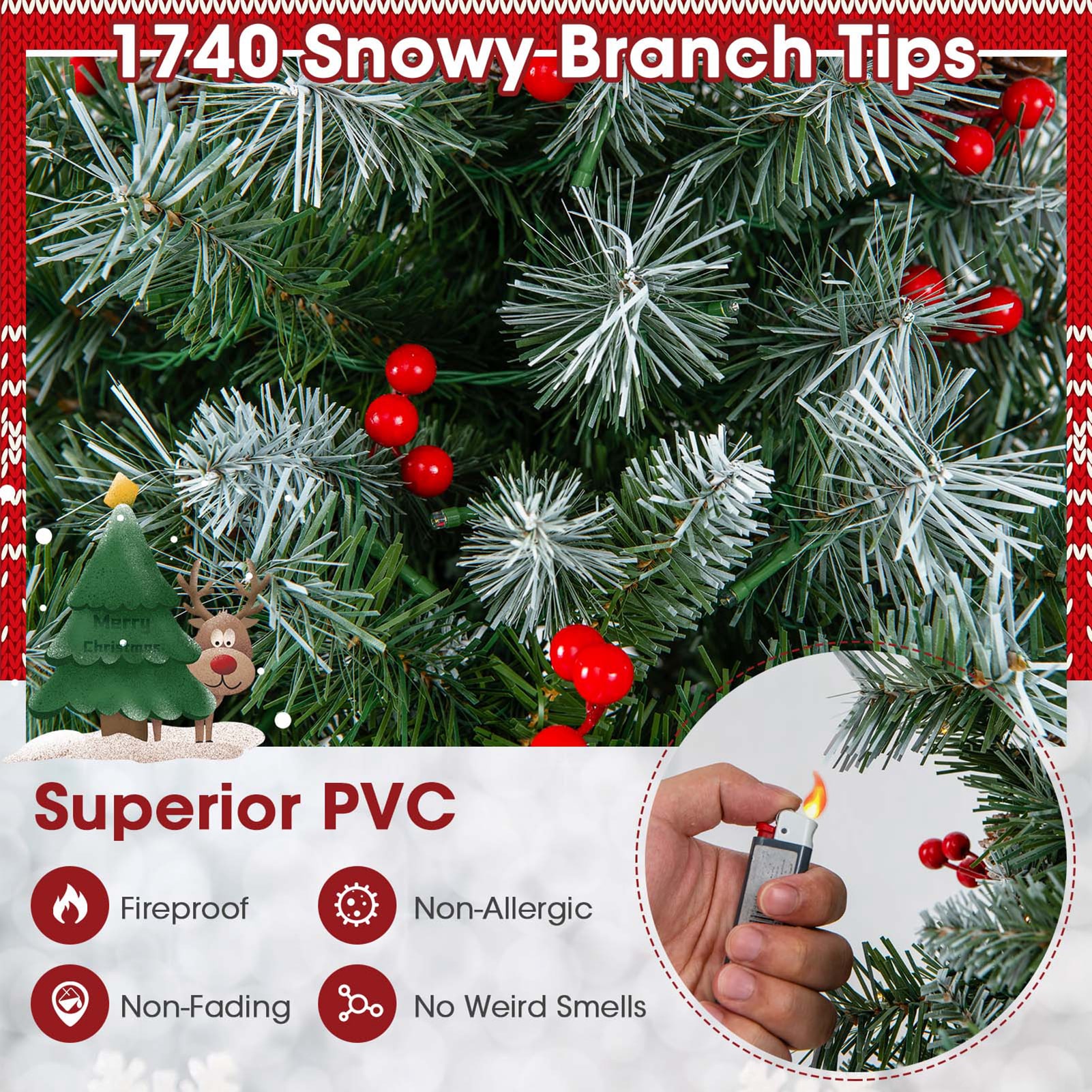 WELLFOR CM-HJY-23534US Artificial-Christmas-Trees - View #9