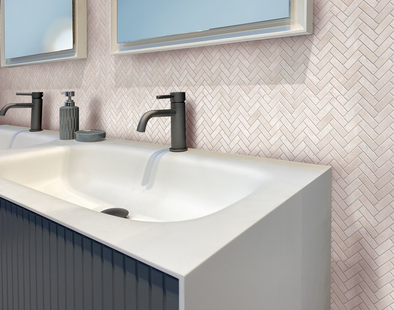 Apollo Tile Naples Beige 12-in x 13-in Polished Natural Stone Marble/Limestone Herringbone Patterned Floor and Wall Tile (5.28-sq. ft/ Carton)