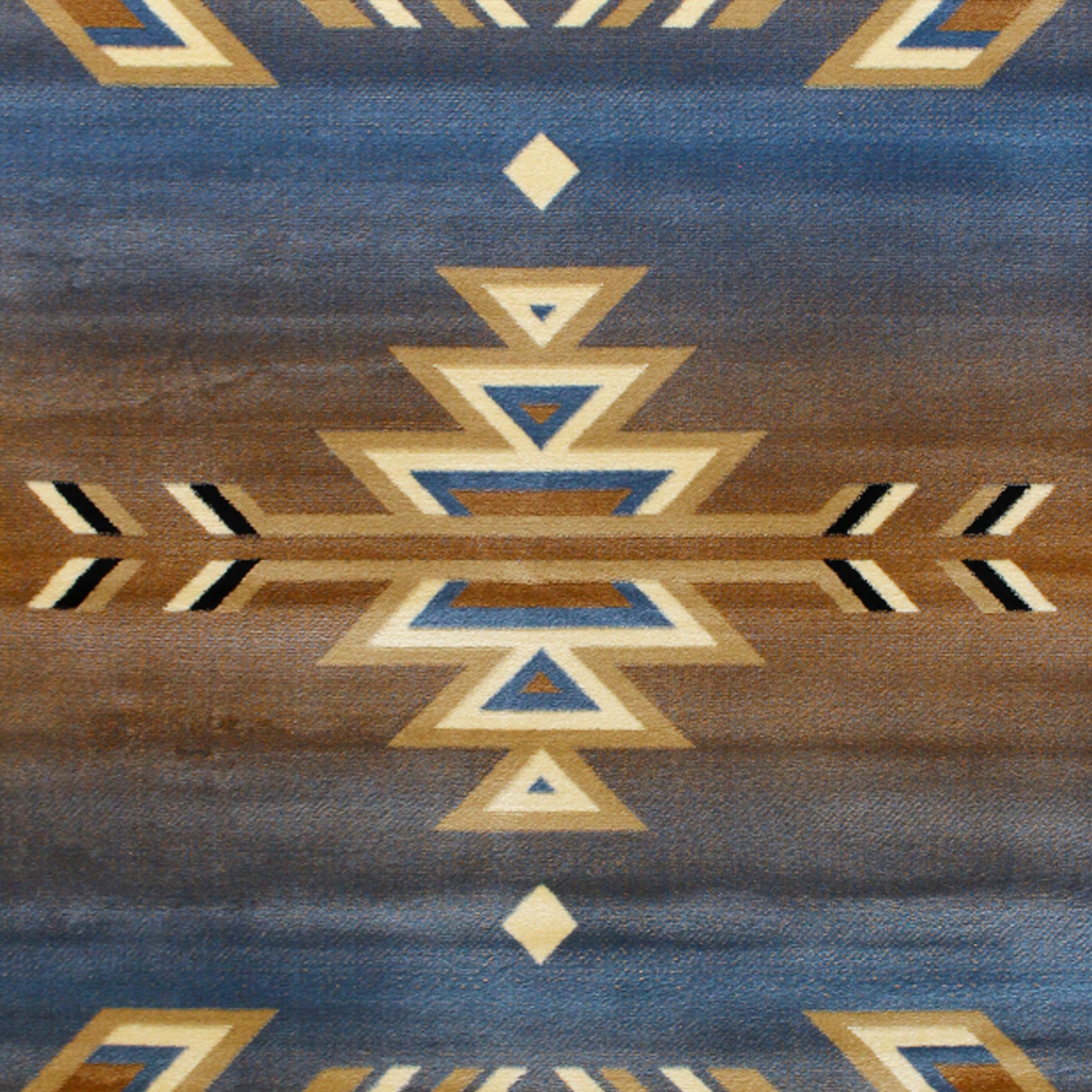 Southwestern Blue Geometric 8' x 10' Synthetic Area Rug