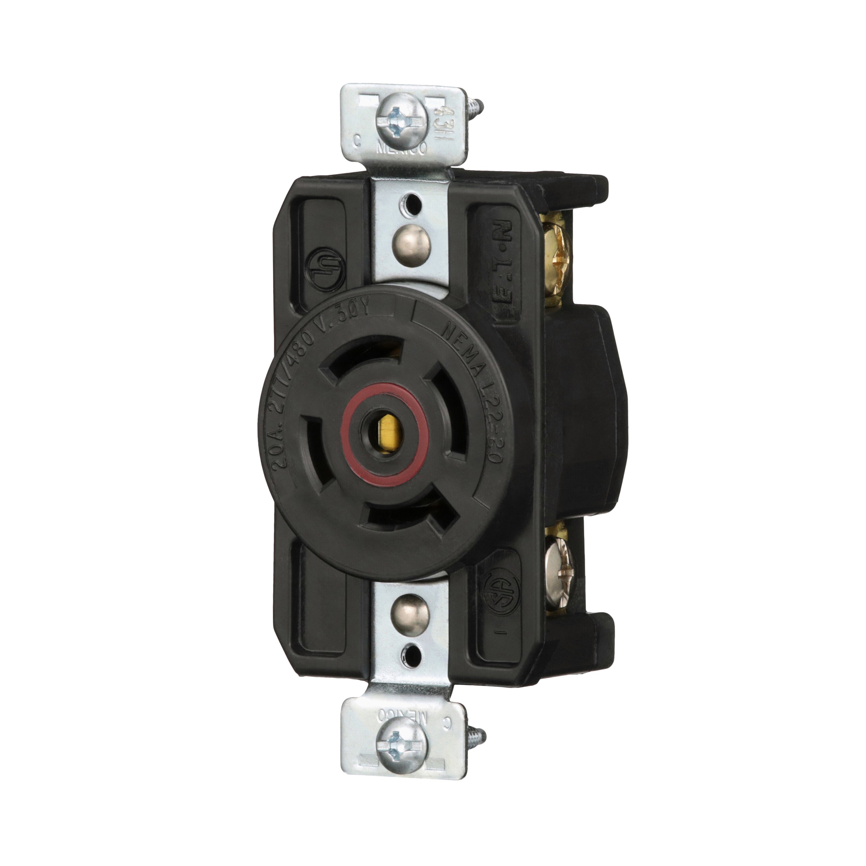 Eaton Arrow Hart 20-Amp 3-phase 277/480v Industrial Duplex Outlet, Red ...