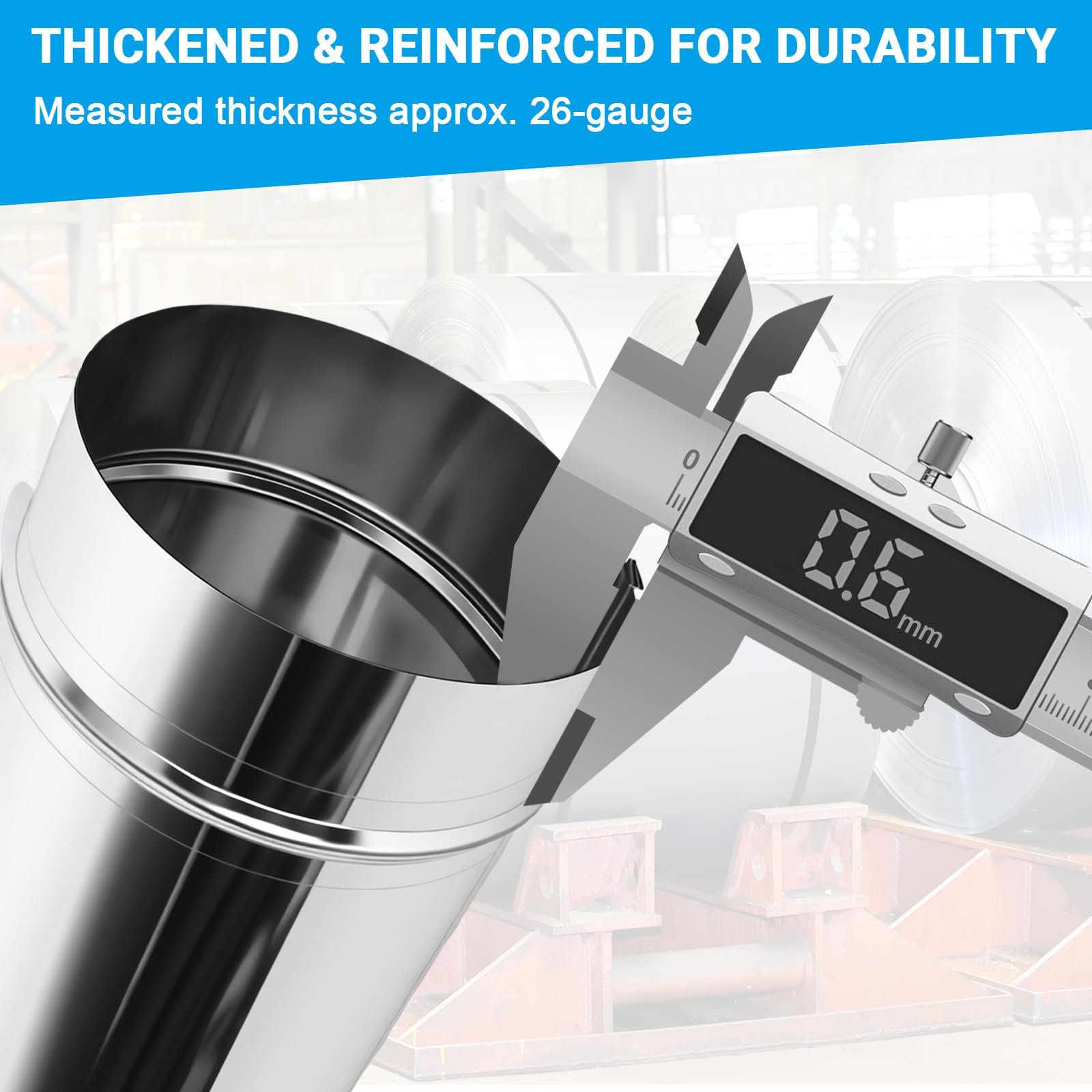 Vrbgify 5 Inch by 12 Inch Rigid Round Dryer Duct Heavy Duty Galvanized ...
