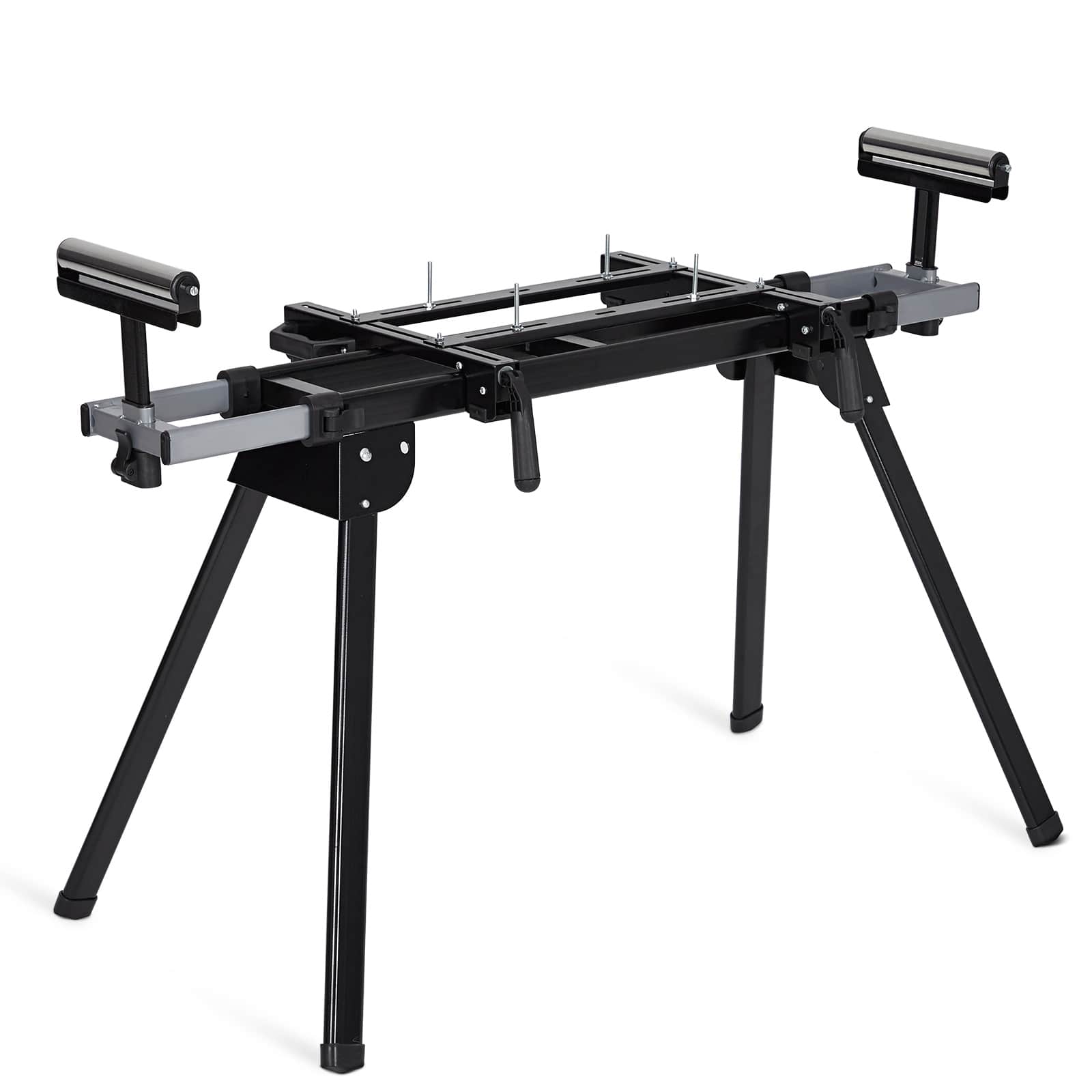 Qeetex CJ-PHO-0YPEP6DD Miter Saw Stand Universal Miter Saw Table 440 LBS Load Capacity 76-4/5 Adjustable Folding Saw Stands Fits Most Table Saws with Quick Release Mounting Brackets End Stops for Repeat Cutting