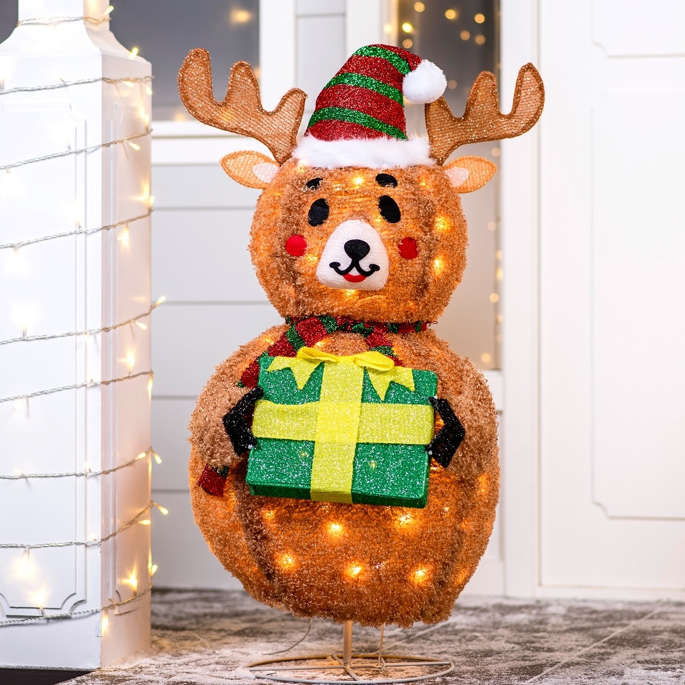 Joyfy 30692 36-Inches Freestanding Reindeer Free standing decoration with White LED Lights