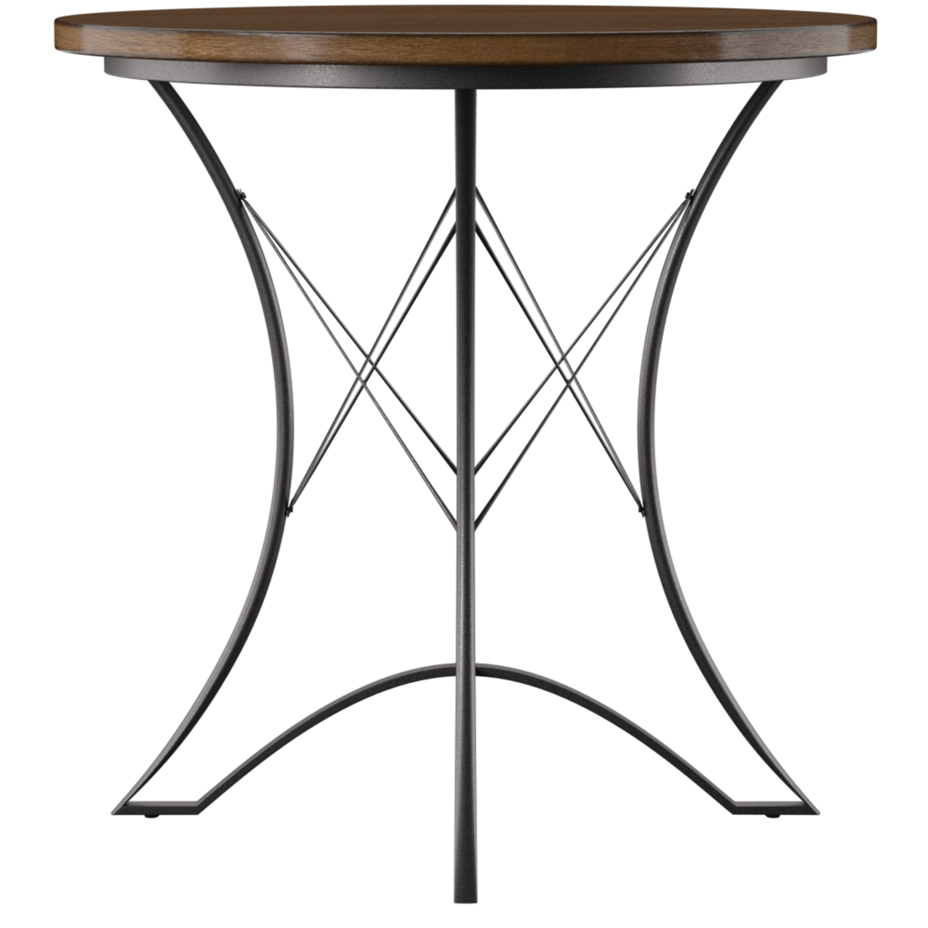 Birch Brown 36" Transitional Round Counter Height Table with Metal Base
