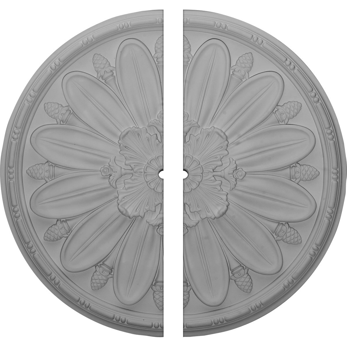Ekena Millwork CM29FA2-01000 Fairfax 29.875-in W x 29.875-in L Architectural White Polyurethane Split Ceiling Medallion