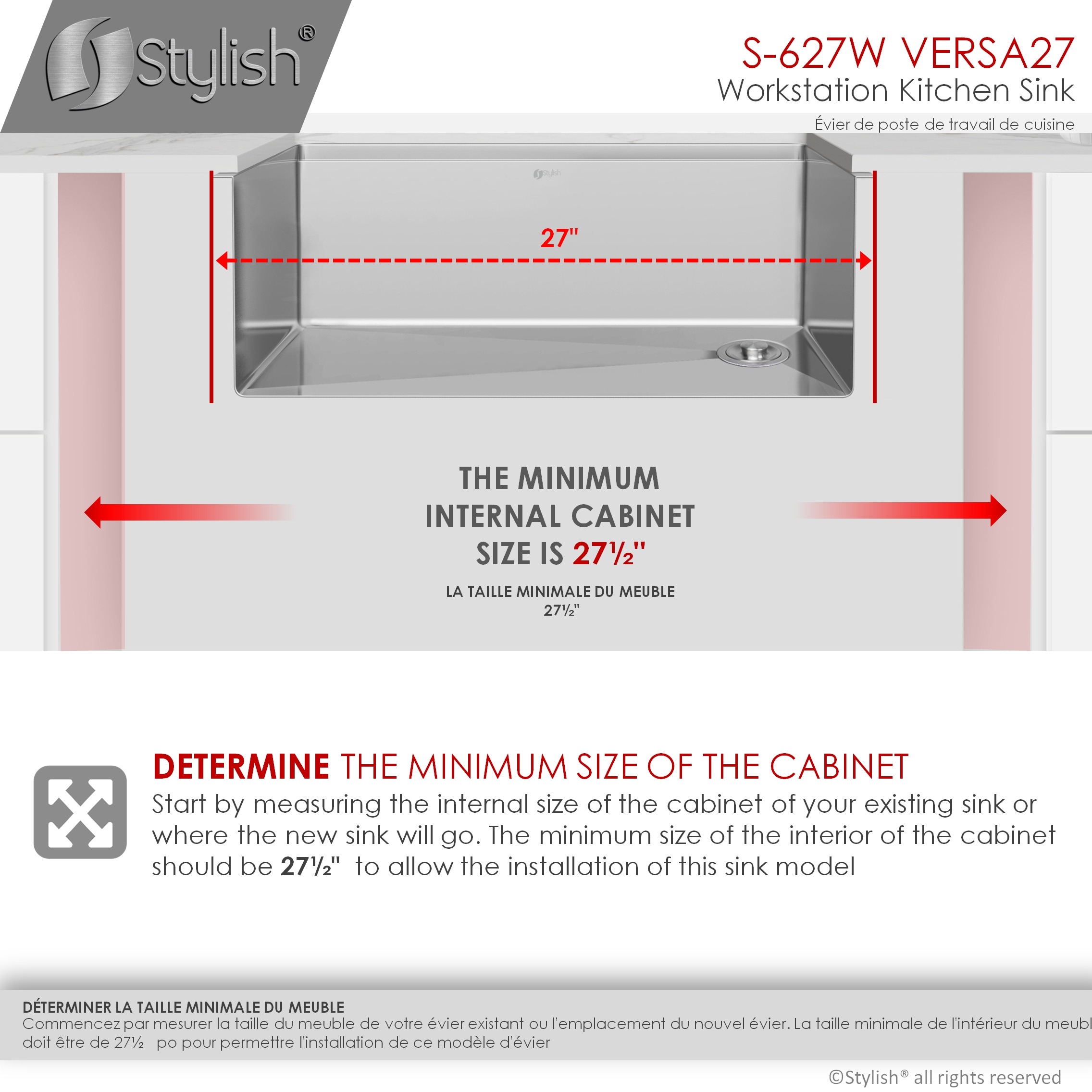 Stylish S-627W Kitchen-Sinks - View #10