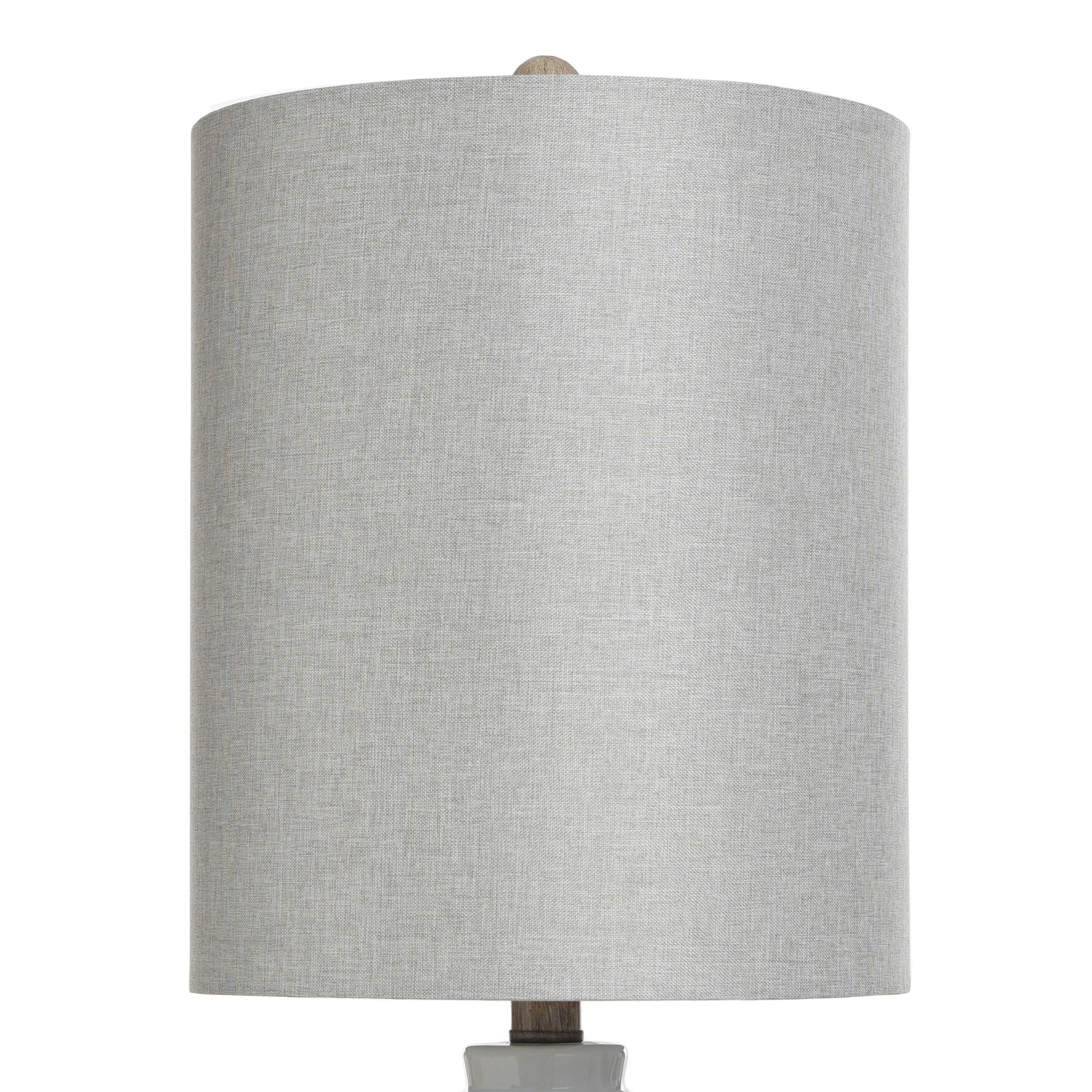 23.3" White Ceramic Table Lamp with Hardback Fabric Shade