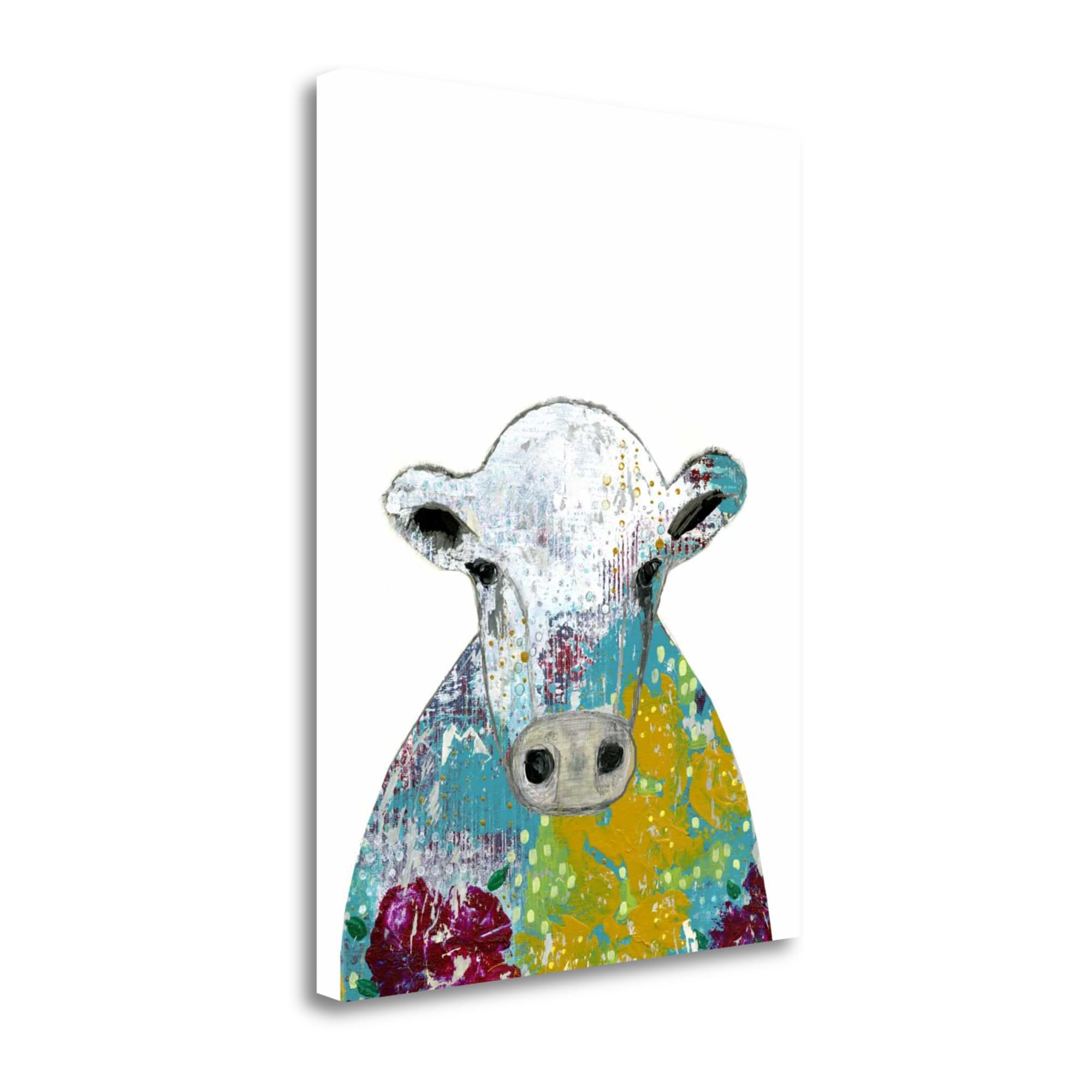 Tangletown Fine Art SBSO1243-3547C Abstract Floral Cow Sarah Ogren 47-in H x 35-in W Abstract Print on Canvas