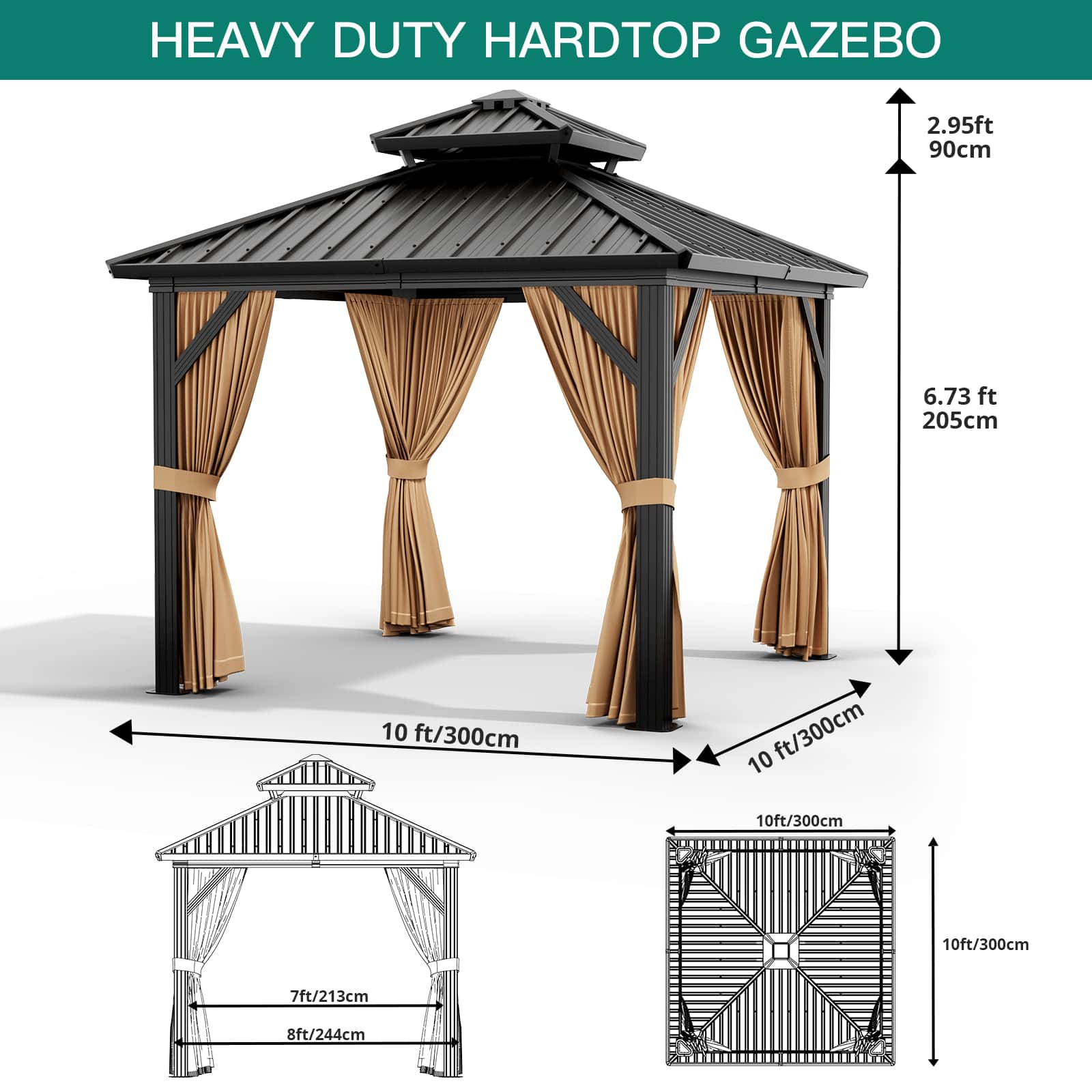 Qeetex SQY-POU-3AM5U6WA Wood-Resin-Gazebos - View #3