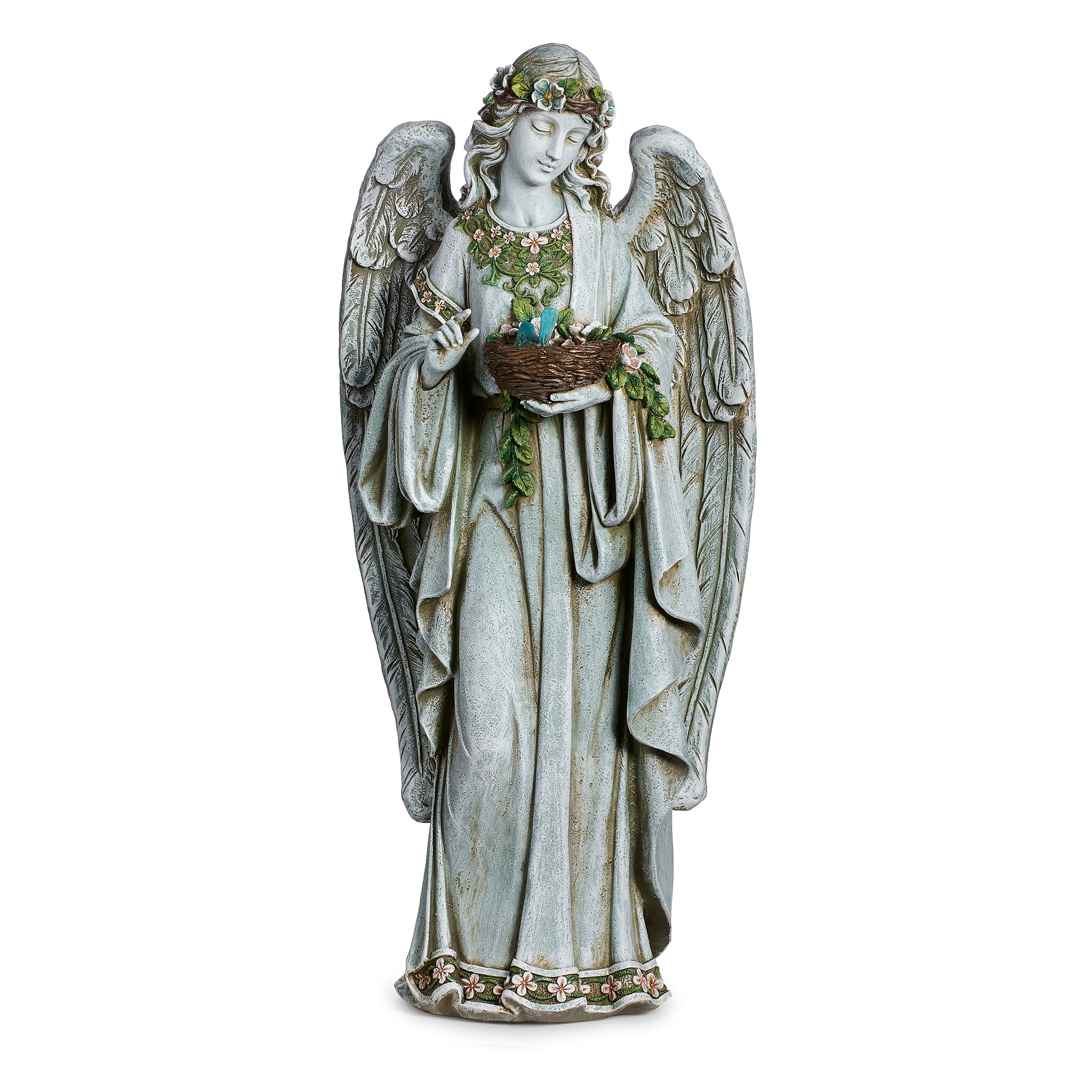 Roman 62856 27.7-Inches H x 10.7-Inches W Gray Angels and cherubs Garden Statue