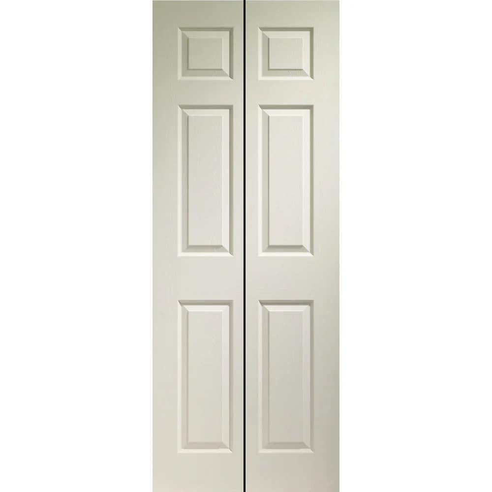 American Building Supply LOE830799 36-in x 80-in Primed 6-panel Smooth Hollow core Primed Molded composite Closet Bifold Door ( Hardware Included )