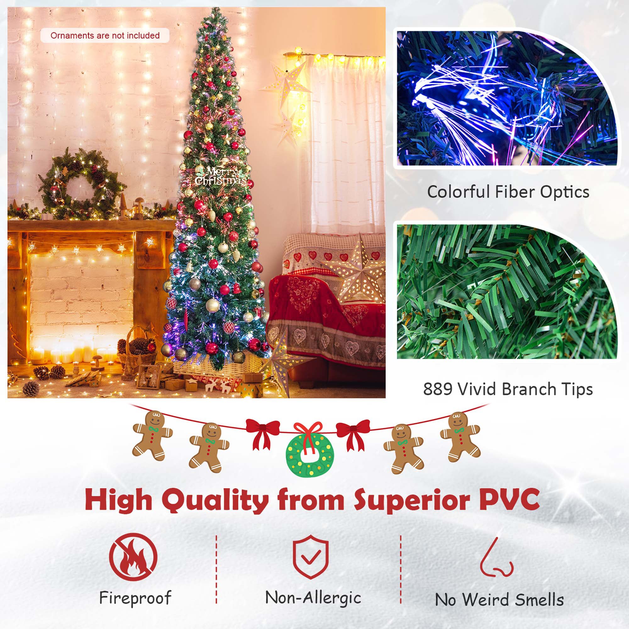 Costway LWS00704 Artificial-Christmas-Trees - View #6