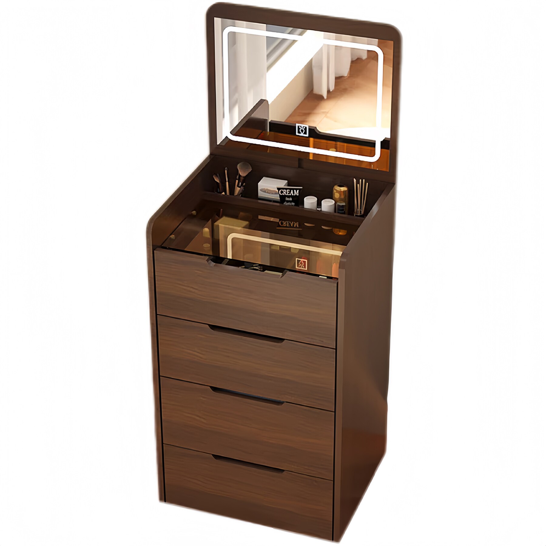 SINOFURN - 18.9-in Brown Makeup Vanity