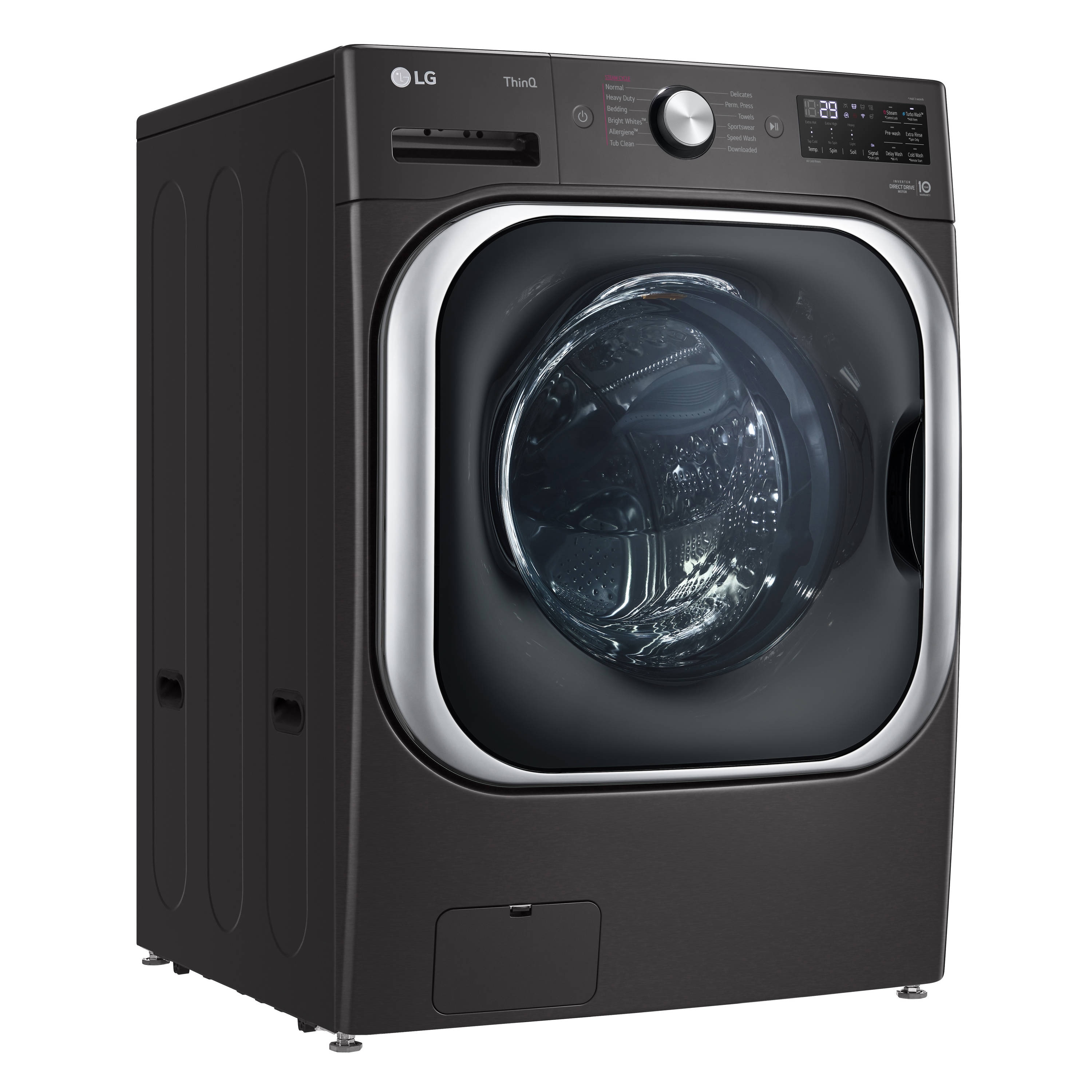 LG TurboWash 5.2-cu ft High Efficiency Stackable Steam Cycle Smart  Front-Load Washer (Black Steel) ENERGY STAR in the Front-Load Washers  department at