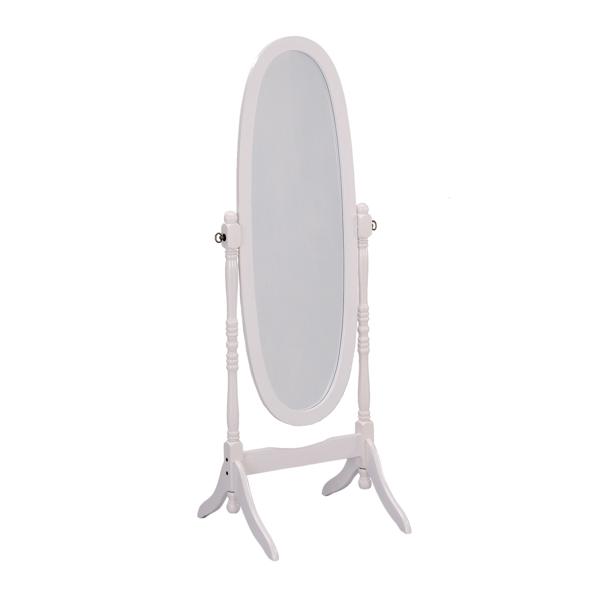 ORE International Cheval 23-in W x 59.5-in H Oval White Framed Full Length  Floor Mirror in the Mirrors department at