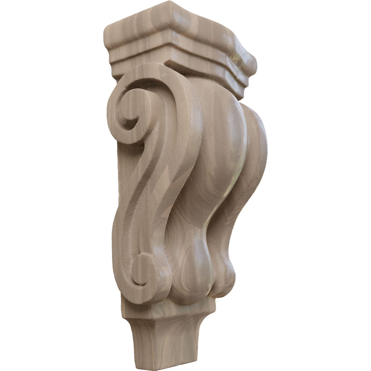 Ekena Millwork CORW03X02X06PTWA 3.0-in x 1.75-in x 6.0-in Unfinished Walnut Wood Paintable/Stainable Corbel