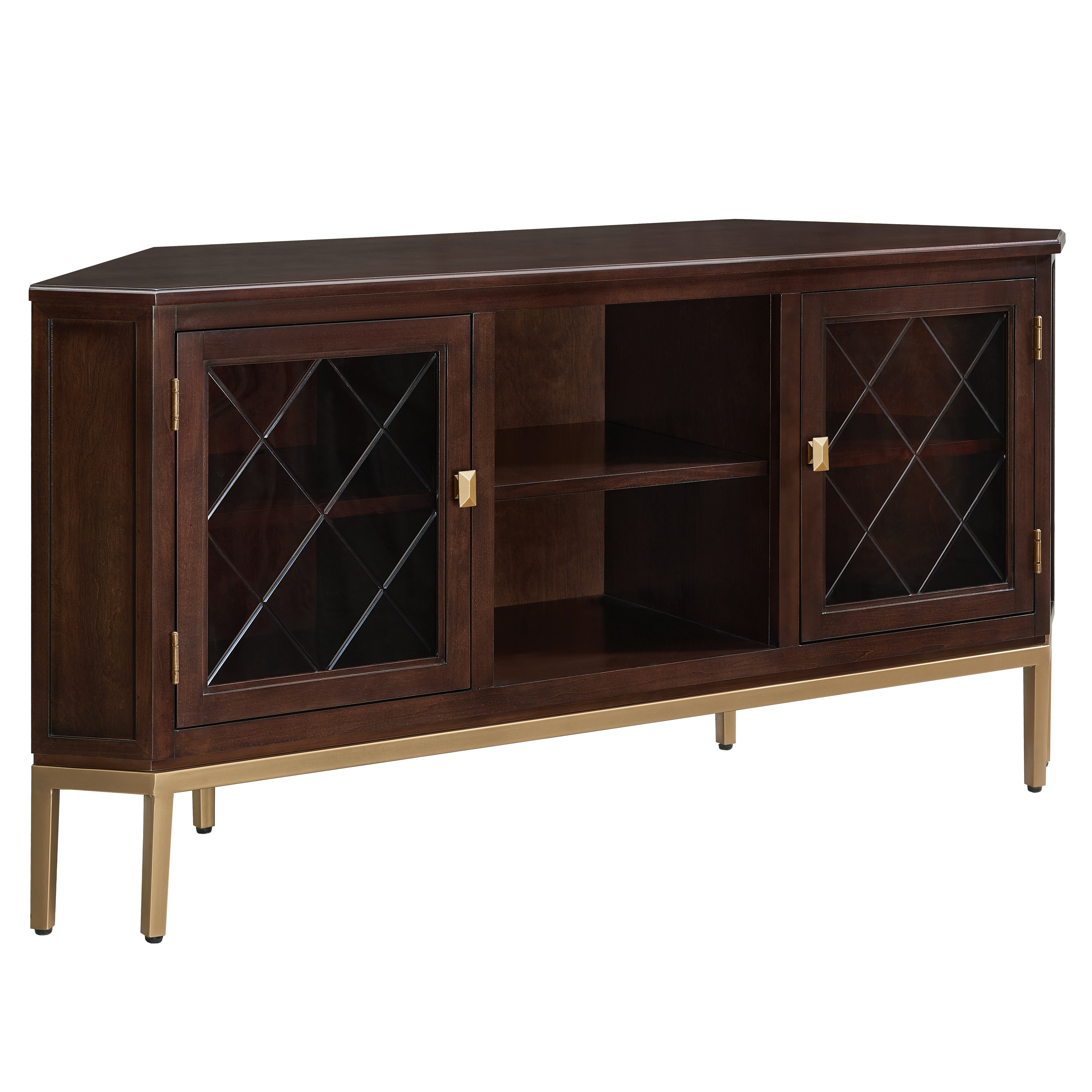 Leick Home 81388 Riley Holliday Modern/Contemporary Chocolate Corner TV stand ( Accommodates TVs up to 60-in )