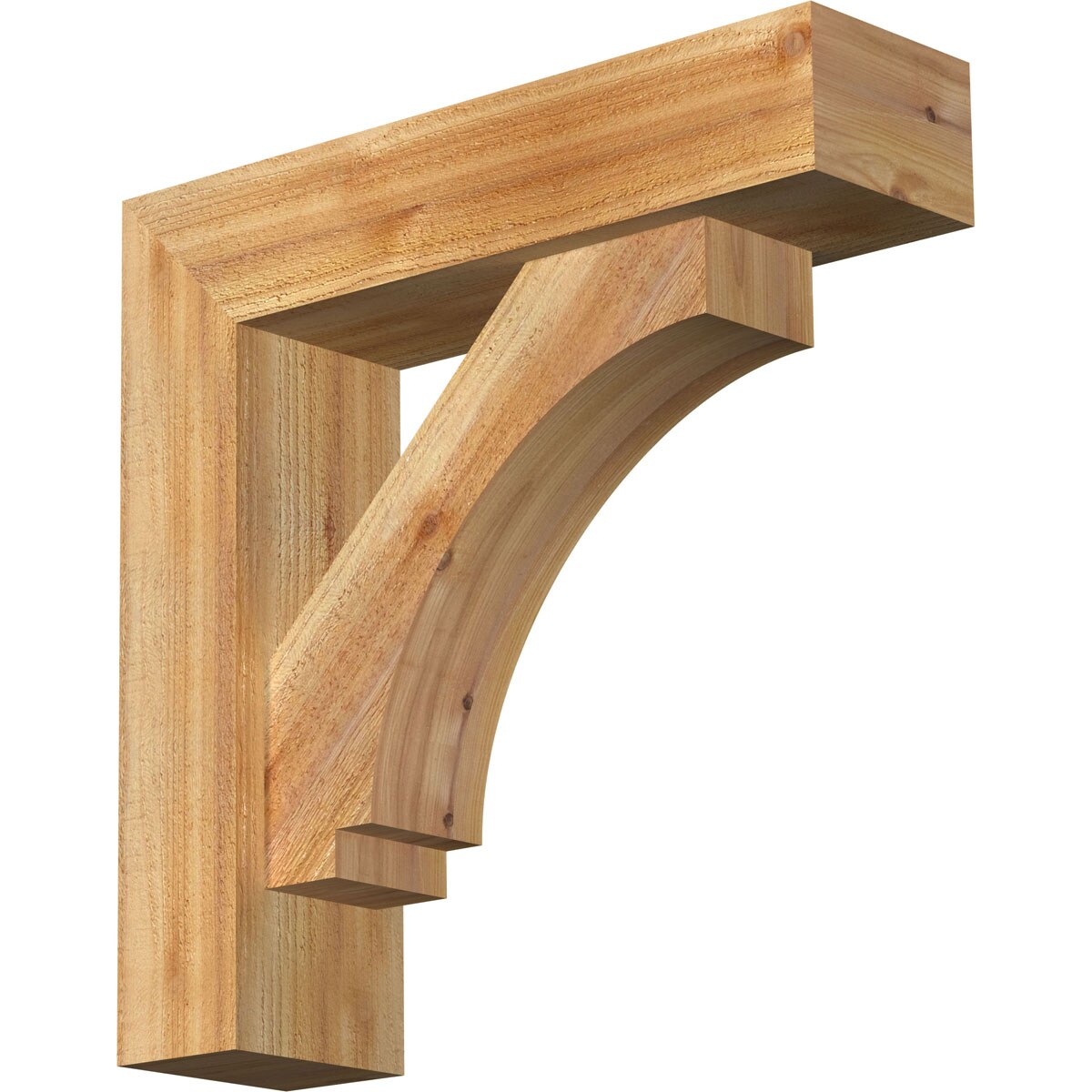 Ekena Millwork 1462641 Imperial Block Rough Sawn Bracket with Offset Brace 6-in x 22-in x 22-in Western red cedar Brown Wood Standard bracket