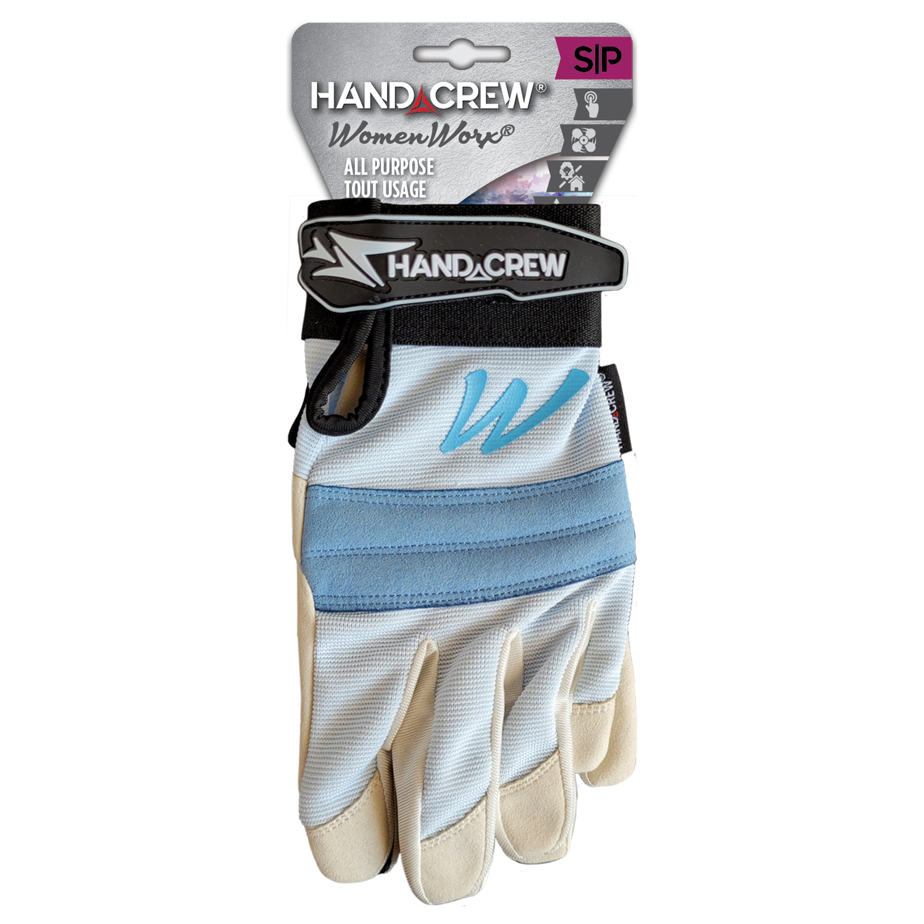 WomenWorx HG-3652S Women's Small Blue Synthetic Leather All Purpose Gloves (1-Pair)
