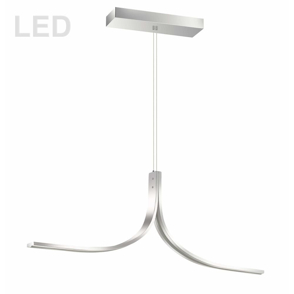 Dainolite ALN-402HP-PC Alison 2-Light Polished Chrome Modern/Contemporary Linear LED Hanging Pendant Light