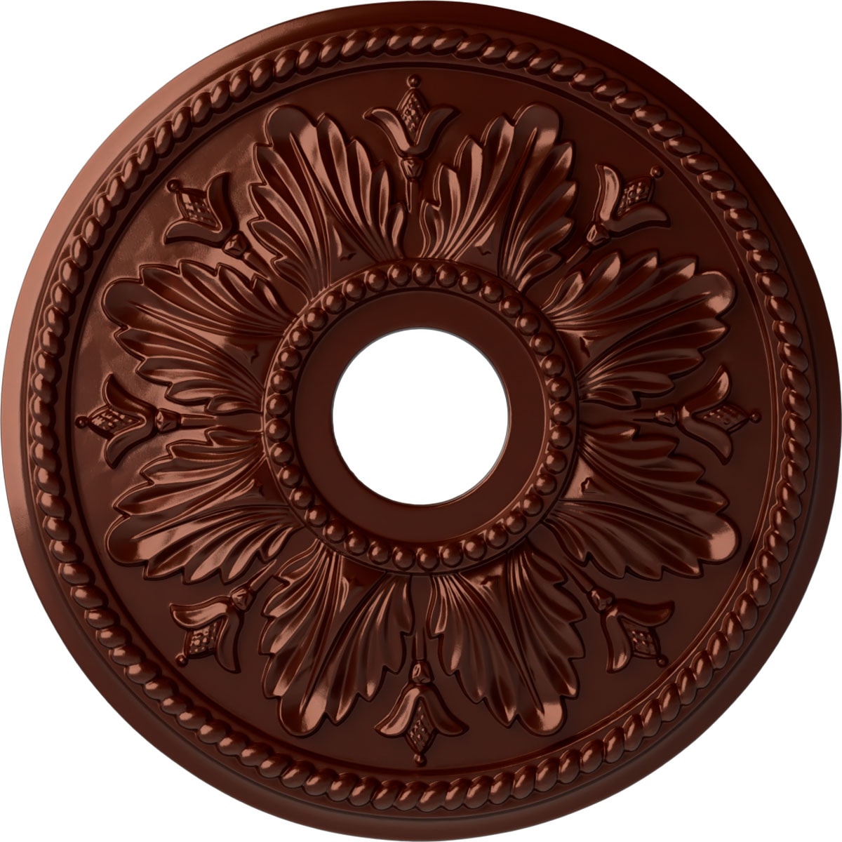 Ekena Millwork CM18ED1ACS Edinburgh 18.125-in W x 18.125-in L Painted Antique Copper Polyurethane Whole Ceiling Medallion