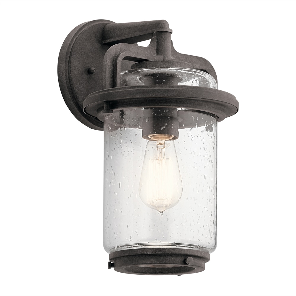 Kichler 49865WZC Andover 1 -Light 14.0-in H Distressed Brown Hardwired Outdoor Wall Light