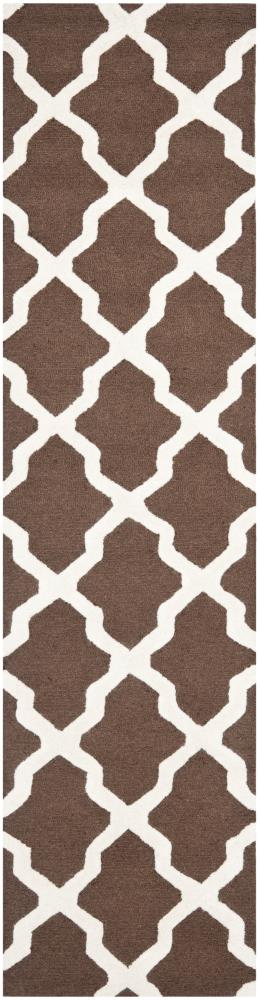 Safavieh CAM121H-212 Cambridge Mosaics 2 x 12 (ft) Tufted Wool Dark Brown/Ivory Rectangular Indoor Trellis Runner rug