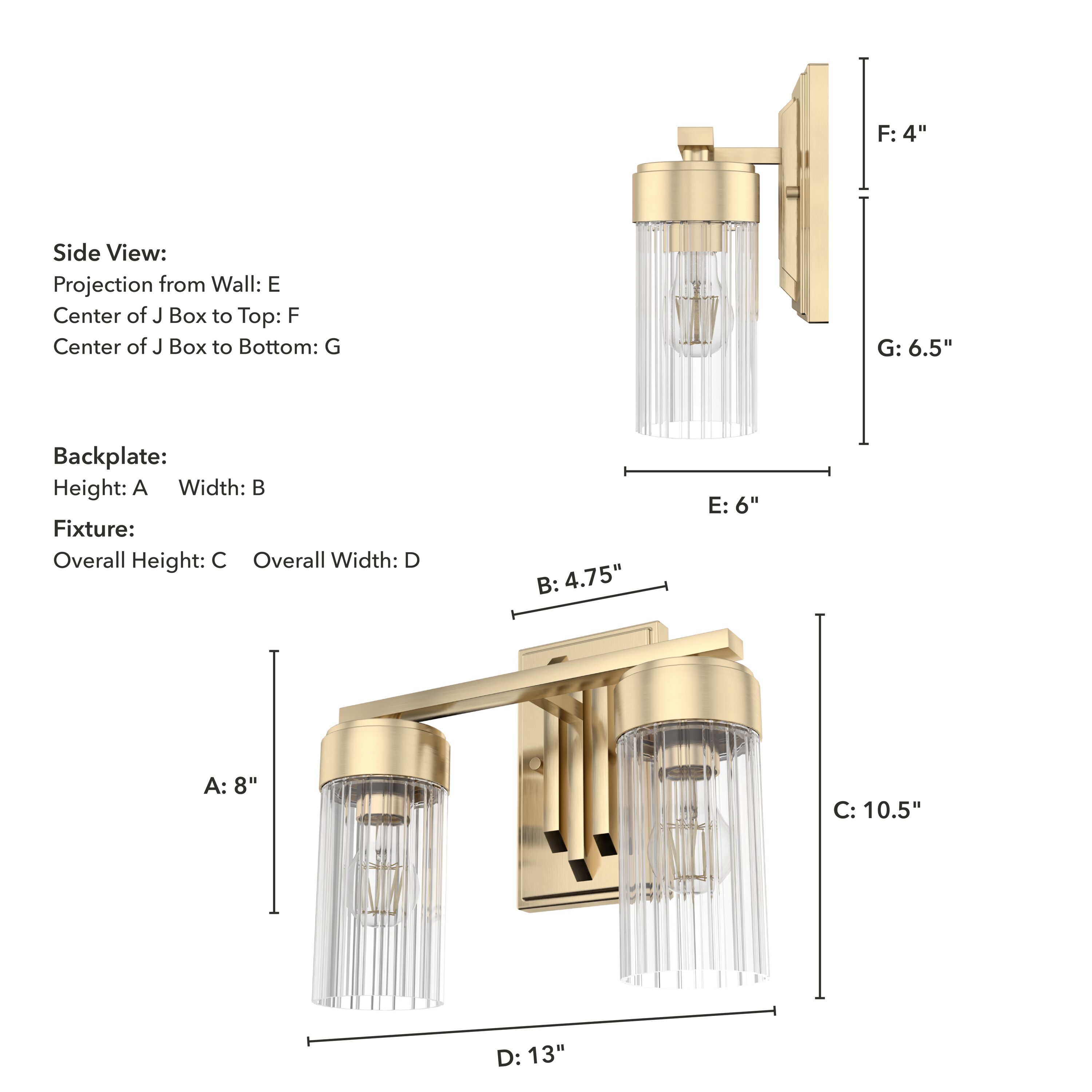 Alturas Gold Dimmable 2-Light Modern Vanity Fixture