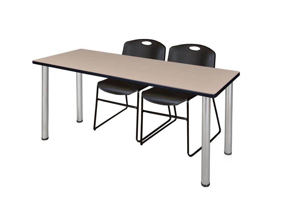 Regency MT7224BEBPCM44BK Training Off-white 4-Person Training Table (72-in W x 29-in H)
