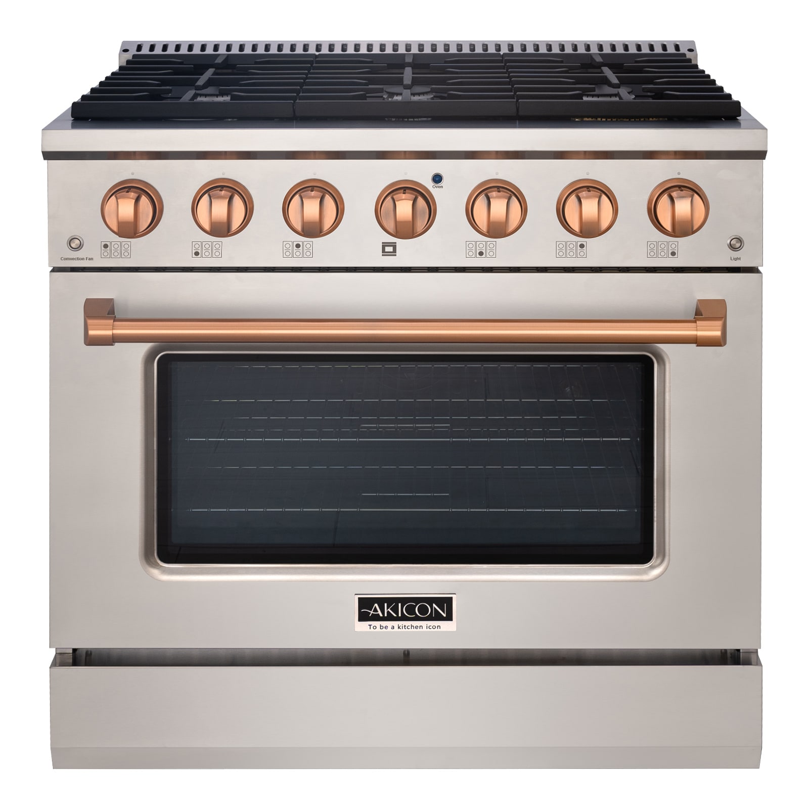 Akicon AK-JK36A1-SC 36-in 6 burners 5.2-cu ft Convection Oven Freestanding Natural Gas Range ( Copper )