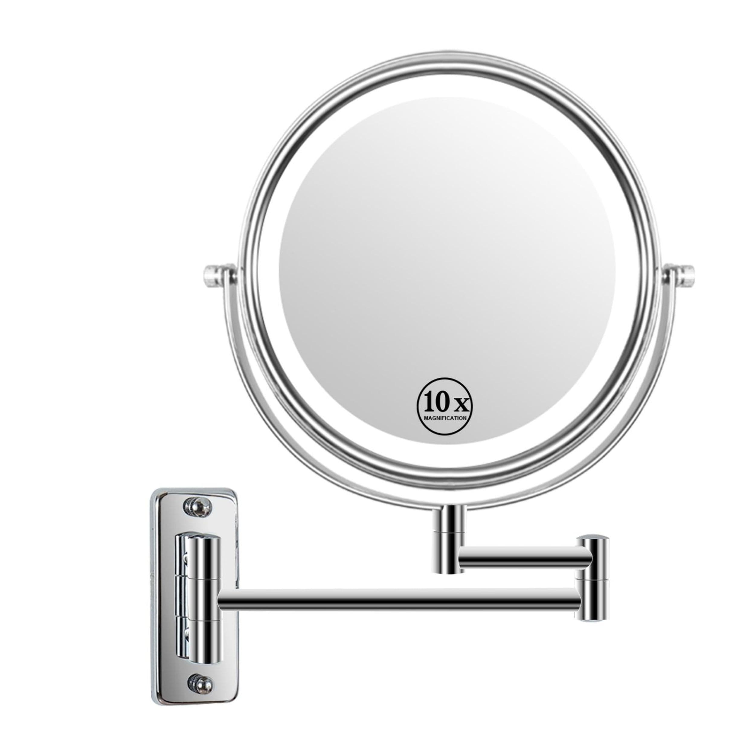 JASMODER W162771023 11.9-Inches W x 15.0-Inches H Rectangle Chrome Framed Lighted Wall Mirror