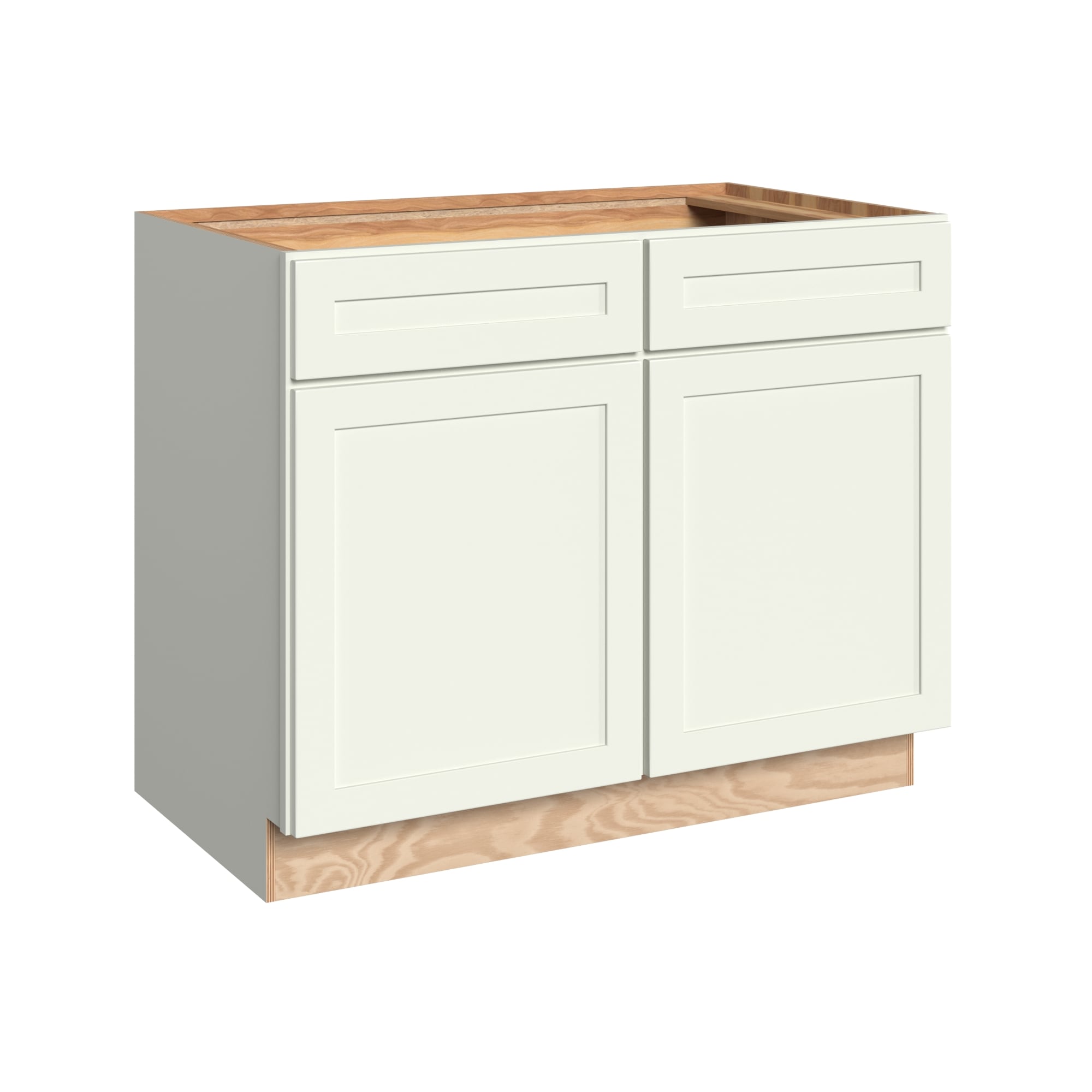KraftMaid Momentum B42G71 Deveron 42-in W x 34.5-in H x 24-in D Dove White 2 -Drawers Base Fully assembled Plywood Cabinet Recessed Panel Shaker