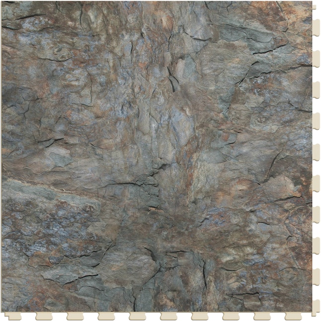 Perfection Floor Tile Stonecreek Collection Cheyenne Shale/Satin 20-in x 20-in Water Resistant Interlocking Luxury Flooring (16.7-sq ft) Perfection Floor Tile Stonecreek Collection Cheyenne Shale/Satin 20-in x 20-in Water Resistant Interlocking Luxury Flooring (16.7-sq ft)