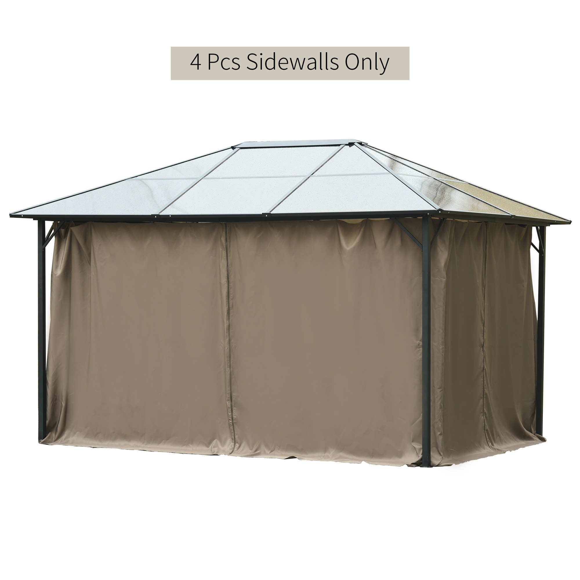Siavonce XH74265 10.9-ft x 10.9-ft Brown Gazebo screen kit
