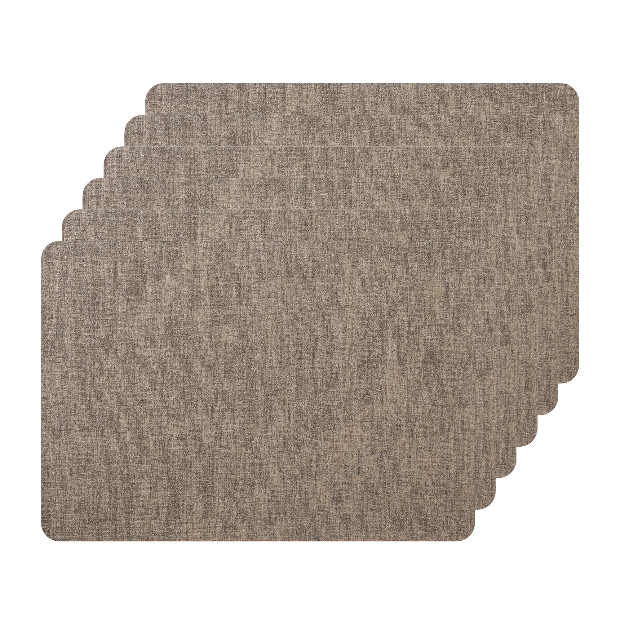 Unique Bargains Placemat 6pcs Faux Leather Placemats for Kitchen Dining Table Decor Easy to Clean Table Placemats Wipeable Table Mat 17x12 inch Khaki