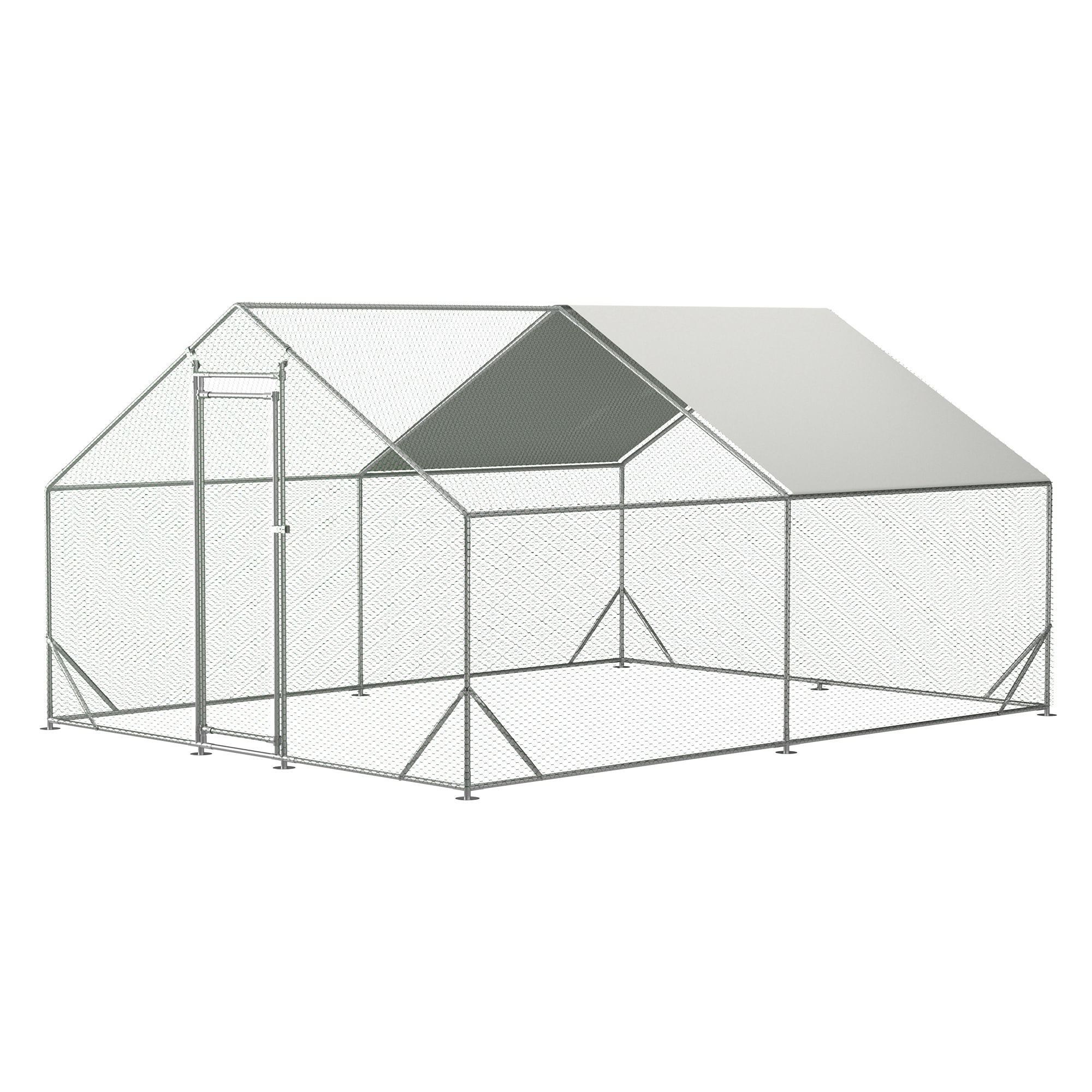 Kahomvis CX-QPW1-938 Silver Metal Chicken coop
