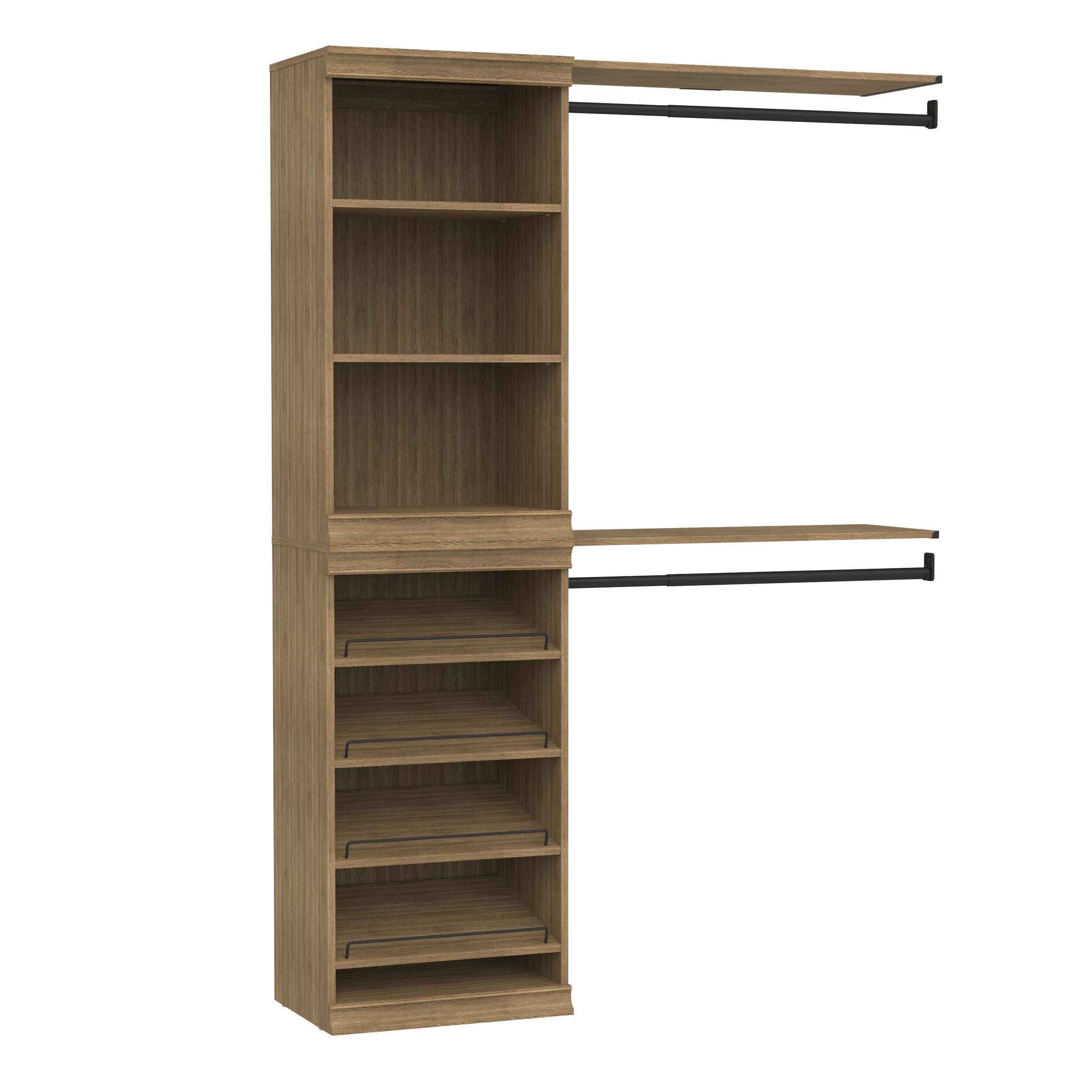 ClosetMaid 10000-05800 4.78-ft to 4.78-ft W x 6.69-ft H Sand Solid Shelving Wood Closet System