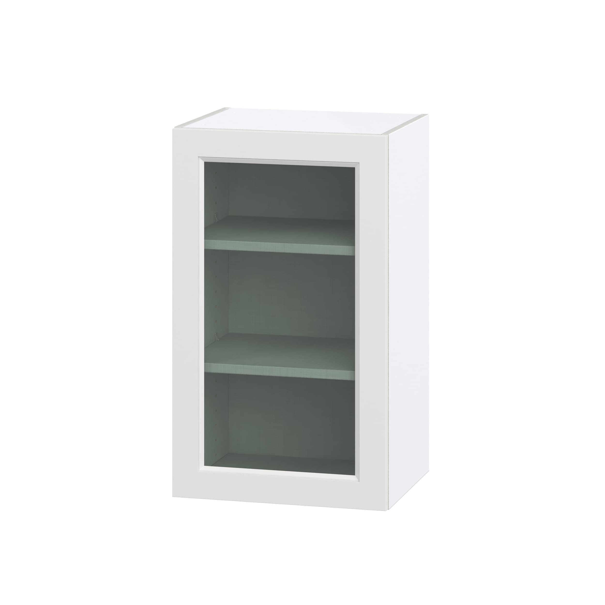 Hugo&Borg DSWG1830(L/R)-RI Riviera 18-in W x 30-in H x 14-in D Bright White Wall Fully assembled Cabinet (Glass Panel Shaker)