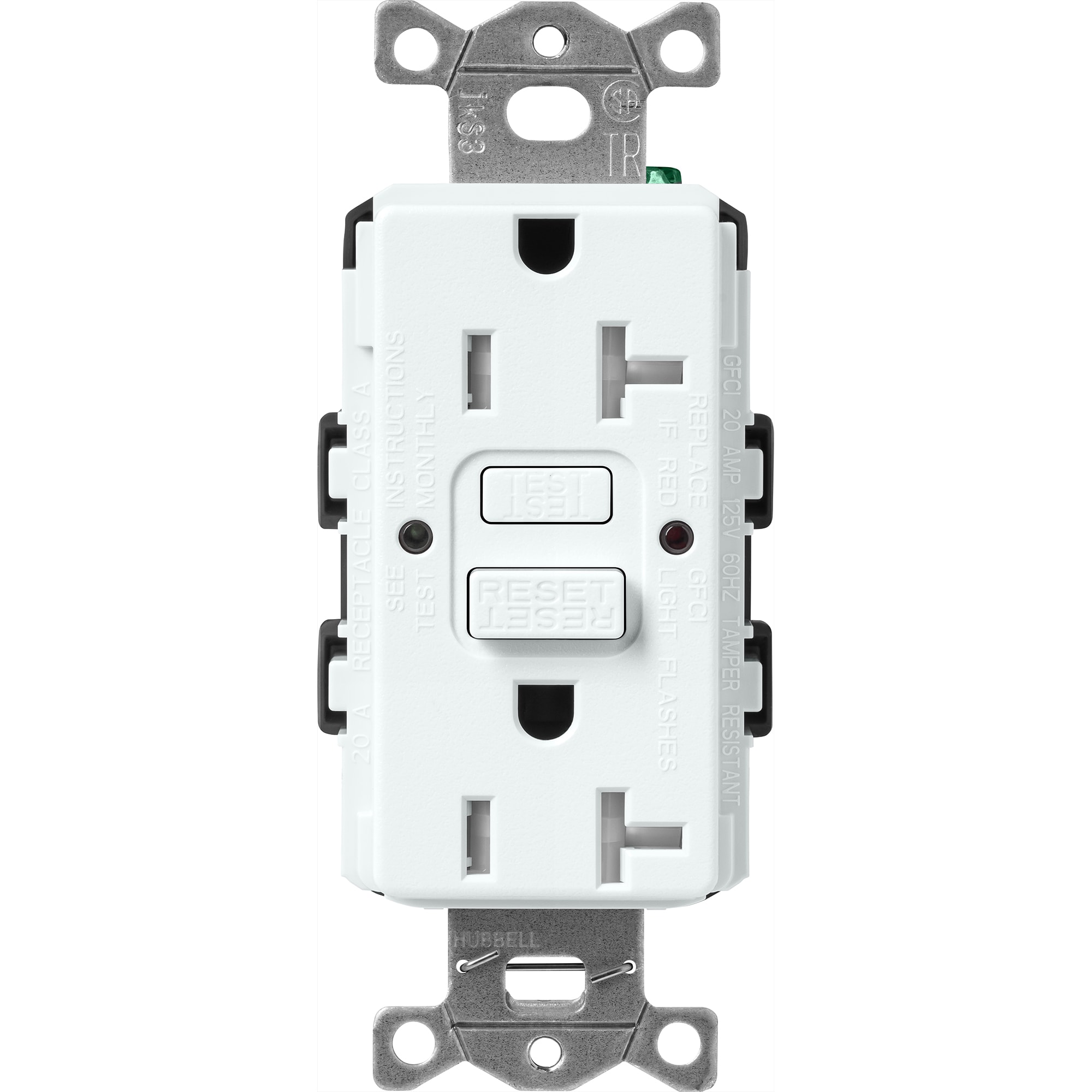 Lutron SCR-20-GFST-GL Claro 20 -Amp 120-volt Tamper Resistant GFCI Residential Decorator Outlet , Glacier White